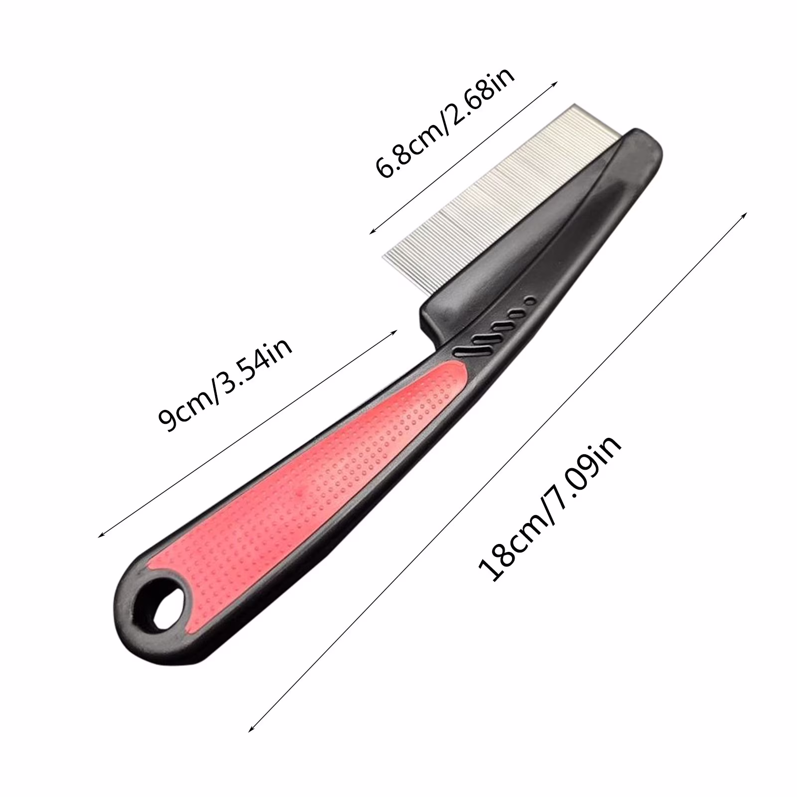 Pet Flea Comb Stainless Steel Needle Hair Brush for Cats Dogs Gentle Flea Removal Close Toothed Grooming Tool with White Handle