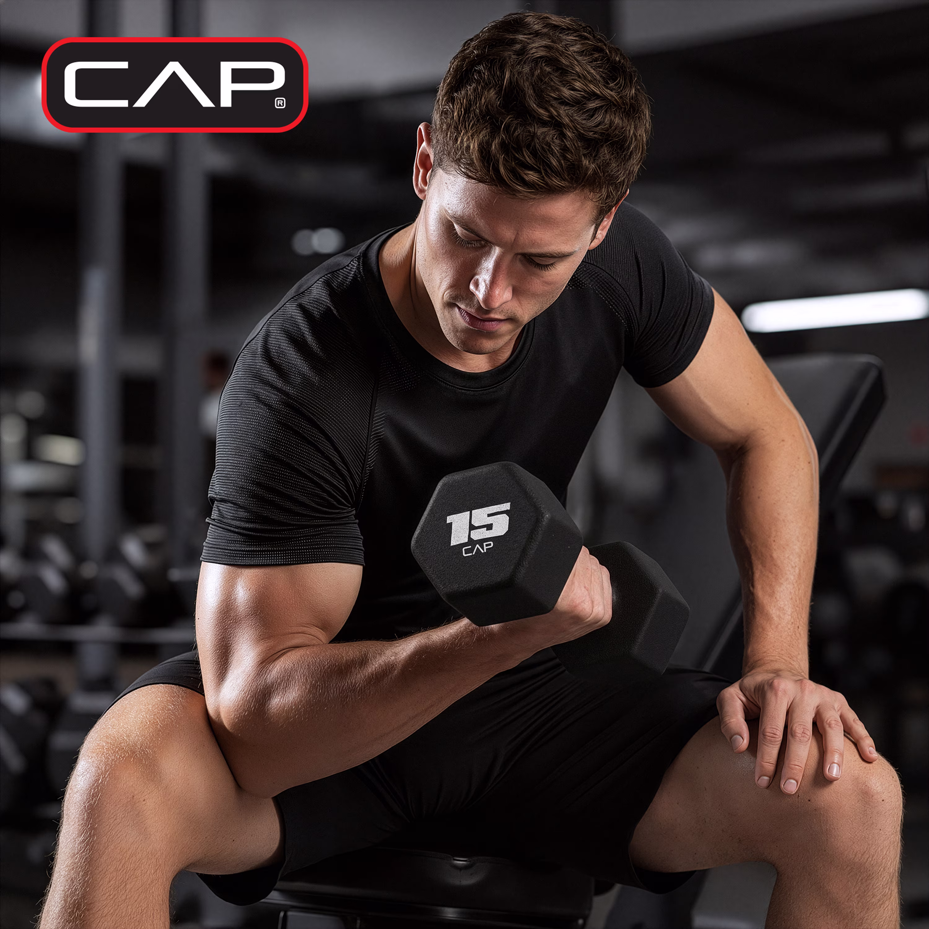 CAP, 2lb Neoprene Dumbbell, Black, Single