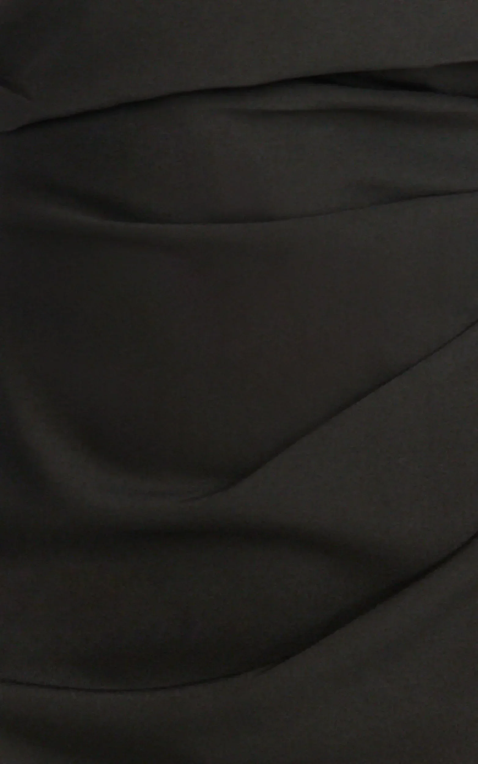 Pearce Maxi Dress - Gathered One Sleeve Bodycon Dress in Black