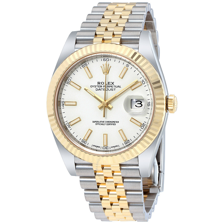 Rolex Datejust 41 White Dial Steel and 18K Yellow Gold Jubilee Men s Watch 12633WSJ（Lifetime free warranty+90-days replacement service & Refund!.）