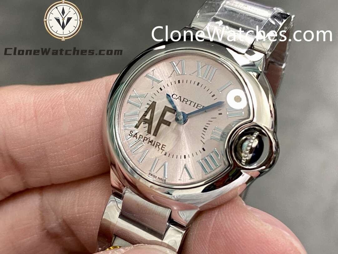 Cartier Super Clone Watches 1:1 Ballon Bleu de W6920038 Pink Dial 28mm