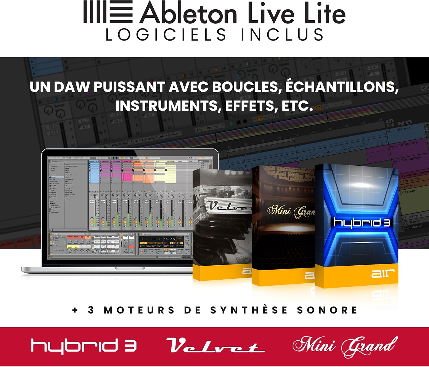 Contrôleur MIDI APC40 MKII USB matrice 5x8 molettes faders logiciels inclus