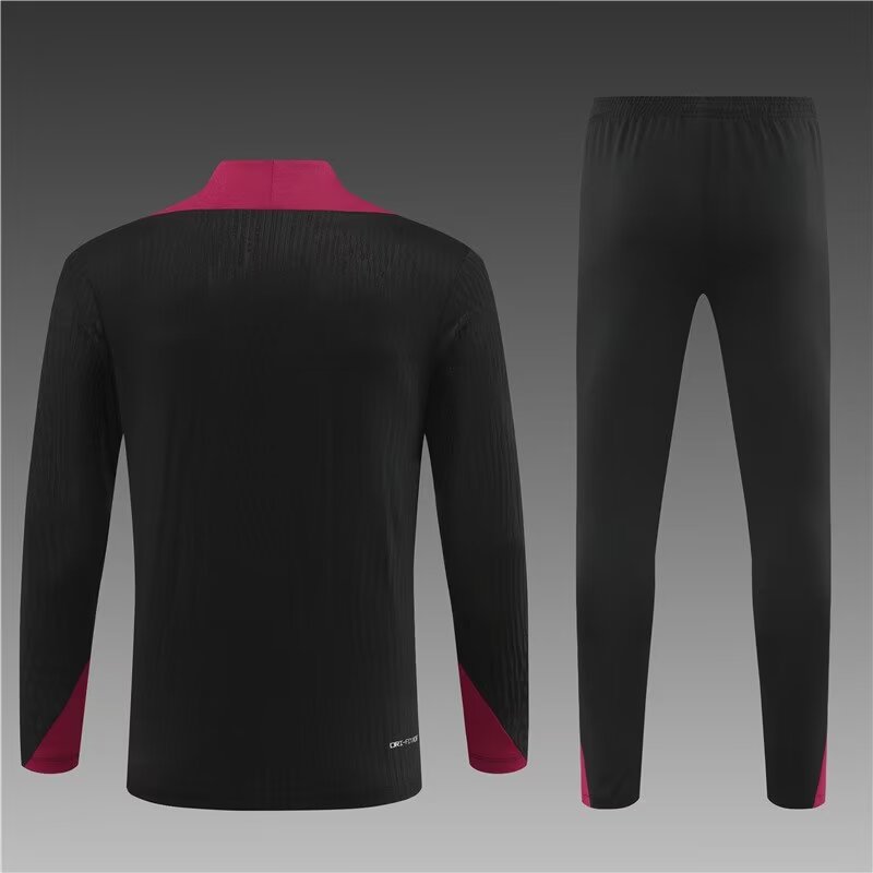 2024/25 Paris half-pull training uniform black 1:1 Thai quality suit