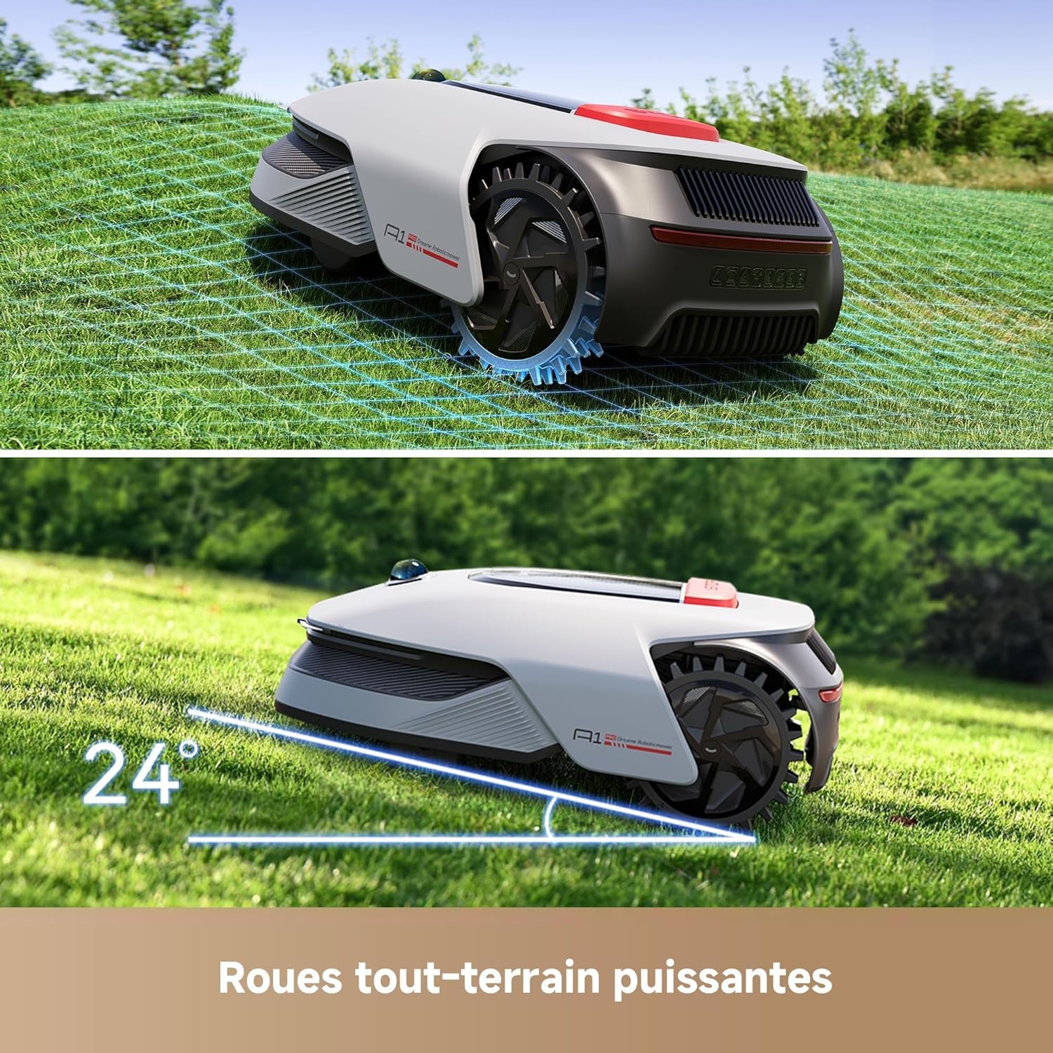 Robot tondeuse 360° LiDAR recommandé 2000 m² gestion zones via appli
