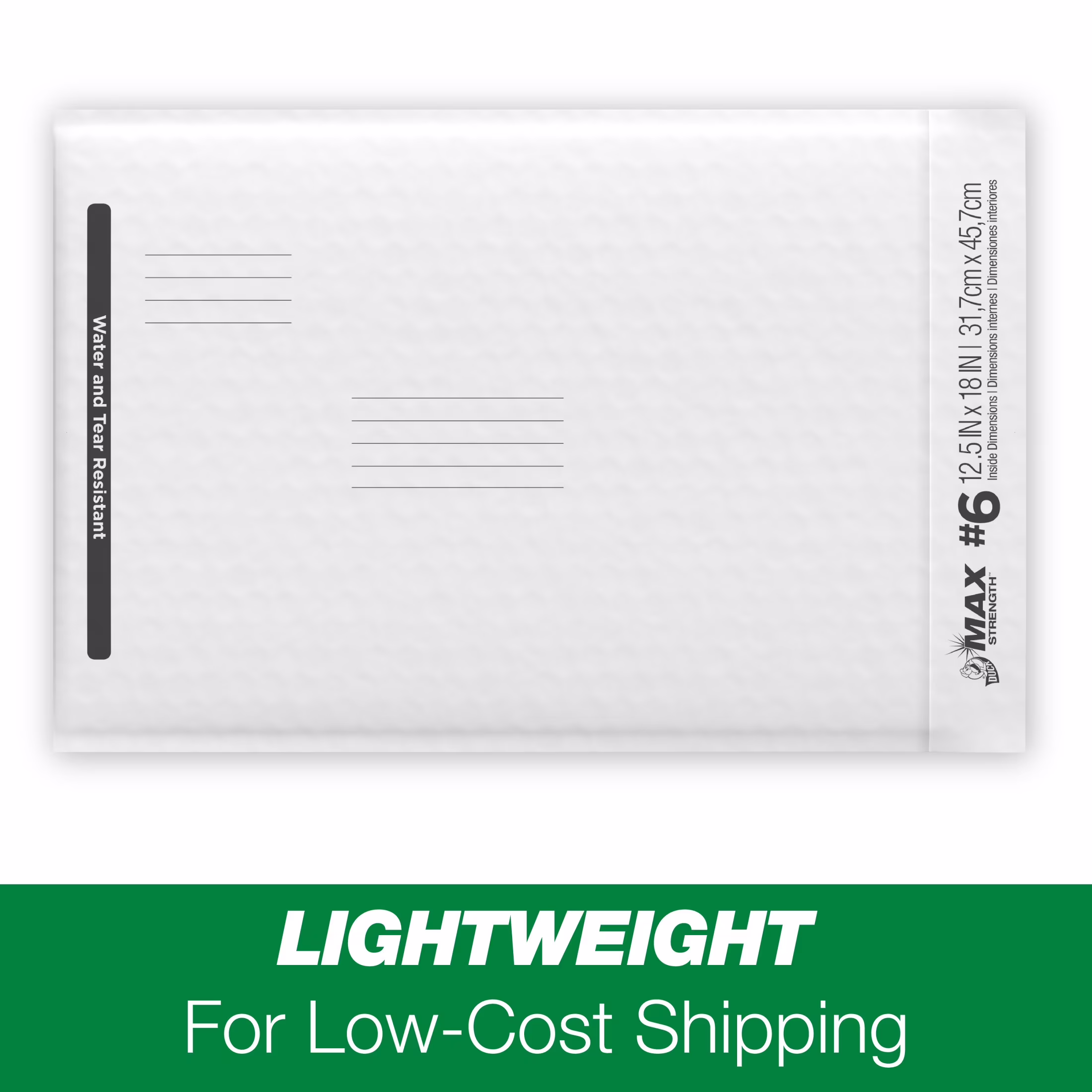 Duck Max Strength Self-Sealing Poly Bubble Mailer #6, 12.5