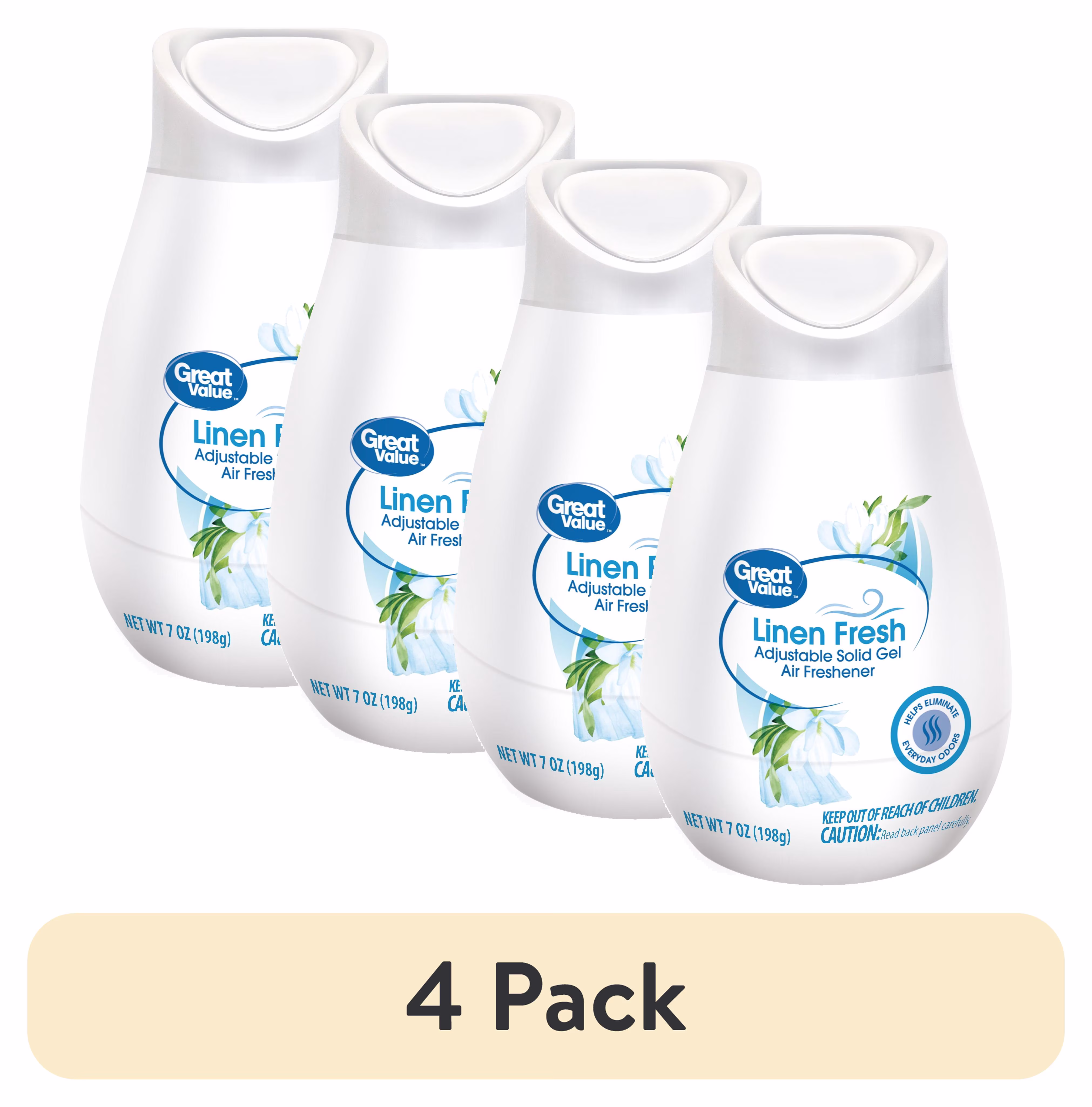 Great Value Adjustable Solid Gel Cone Air Freshener, Linen Fresh, 7 oz