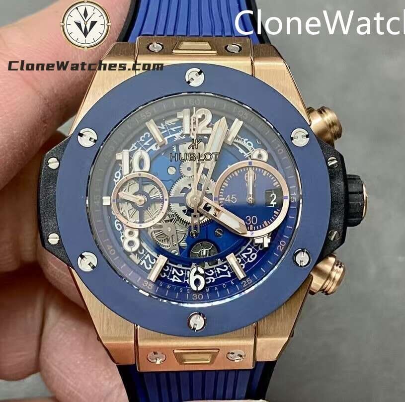 Hublot Super Clone Watches 1:1 Big Bang Unico King Gold Blue Ceramic 42MM 441.OL.5181.RX