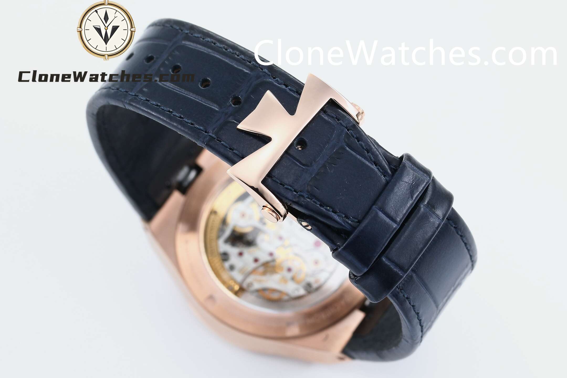 Vacheron Constantin Super Clone Watches 1:1 Overseas Rose Gold Tourbillon 6000V/210R-B733 42.5MM Leather Strap