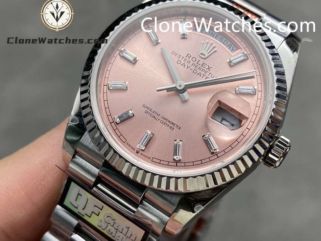 Rolex Super Clone Watches 1:1 Day Date Pink Dial 36mm m128239-0071 3255 Movement