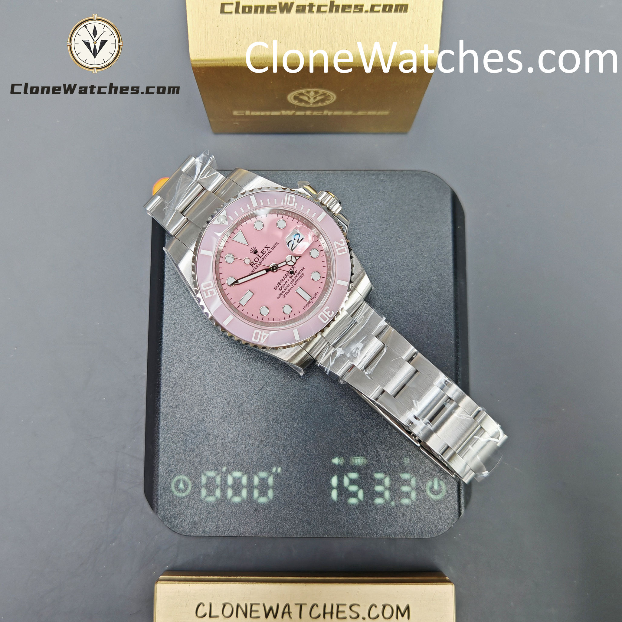 Modified Super Clone Watches 1:1 DiW Rolex Submariner Pink Dial 3135 Movement