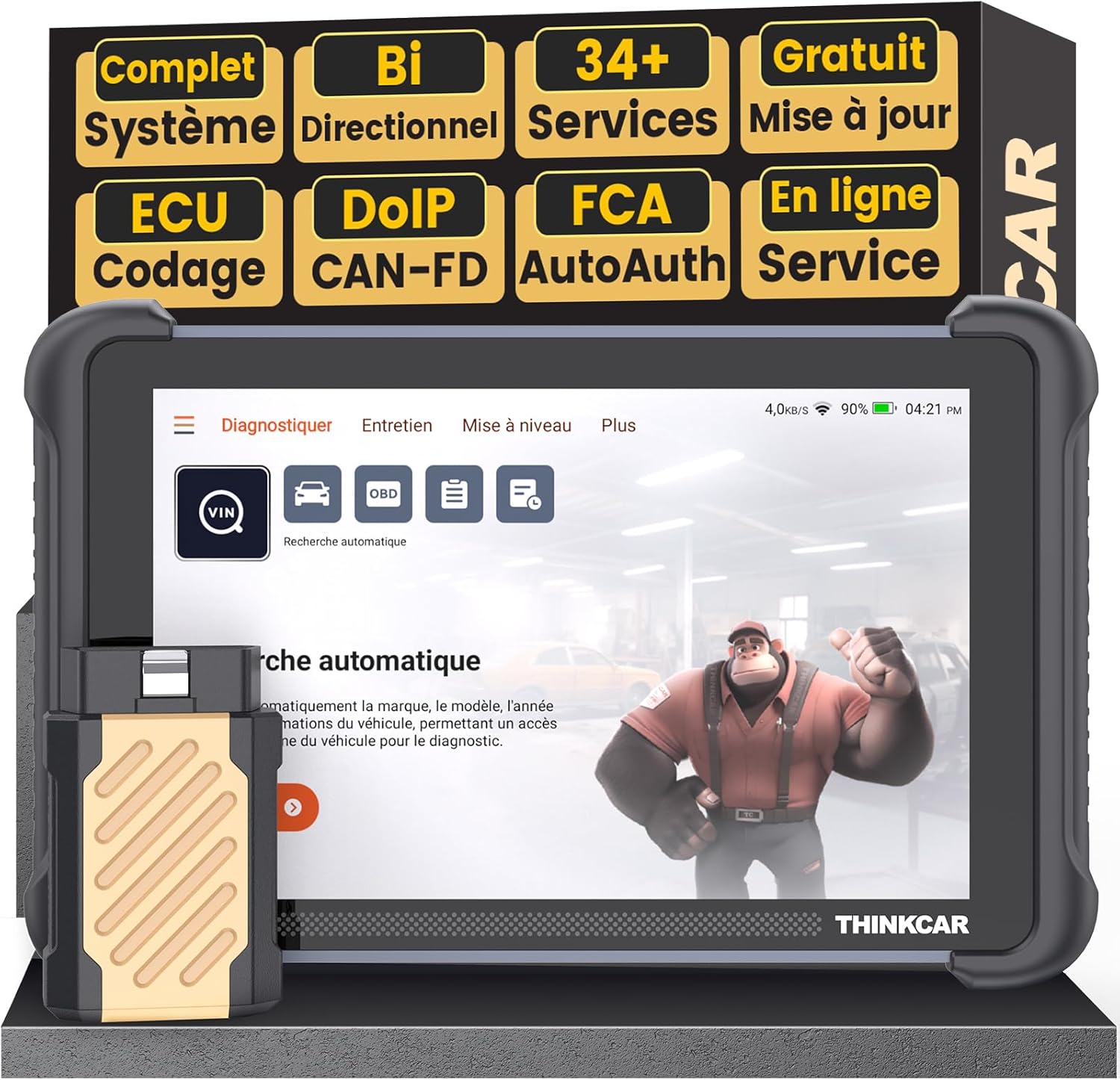 Valise diagnostic auto bidirectionnelle OBD2 réinitialisations multiples CANFD DOIP