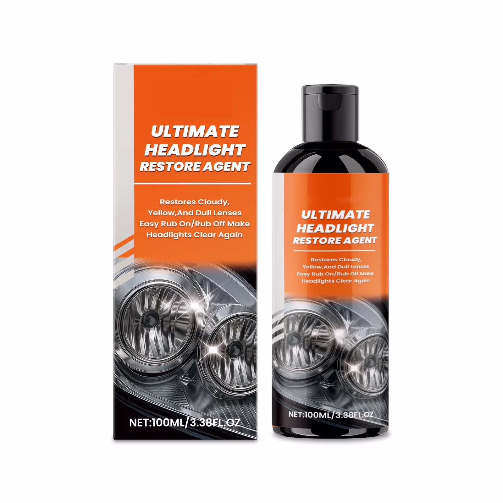 HaoXun Professional Ceramic Coating Headlight Restorer Spray Kit – Scratch & Yellowing Repair, Long-Lasting Protection, Easy Application for Auto Headlights (100ml)