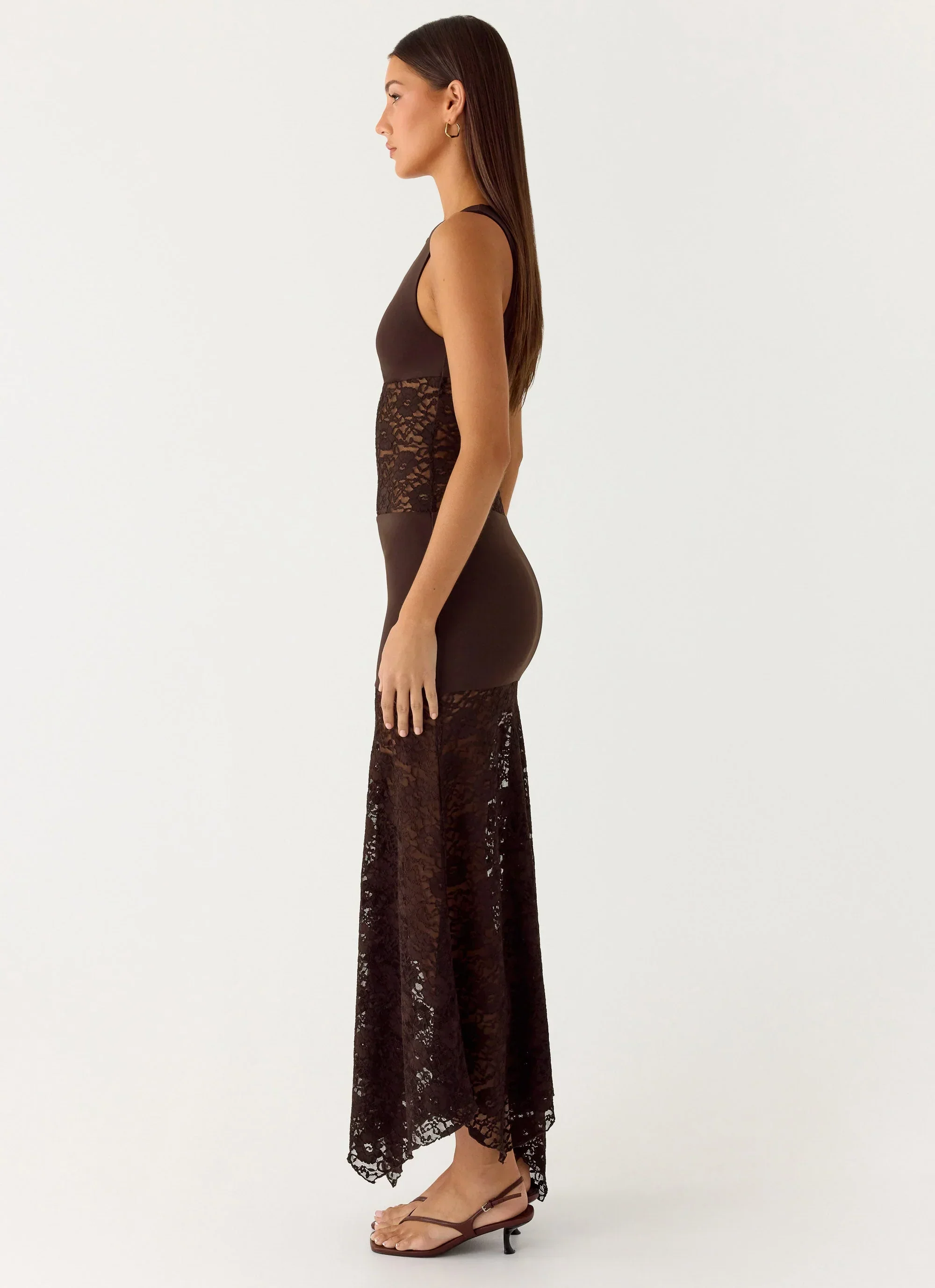 Koka Lace Maxi Dress - Cool Chocolate