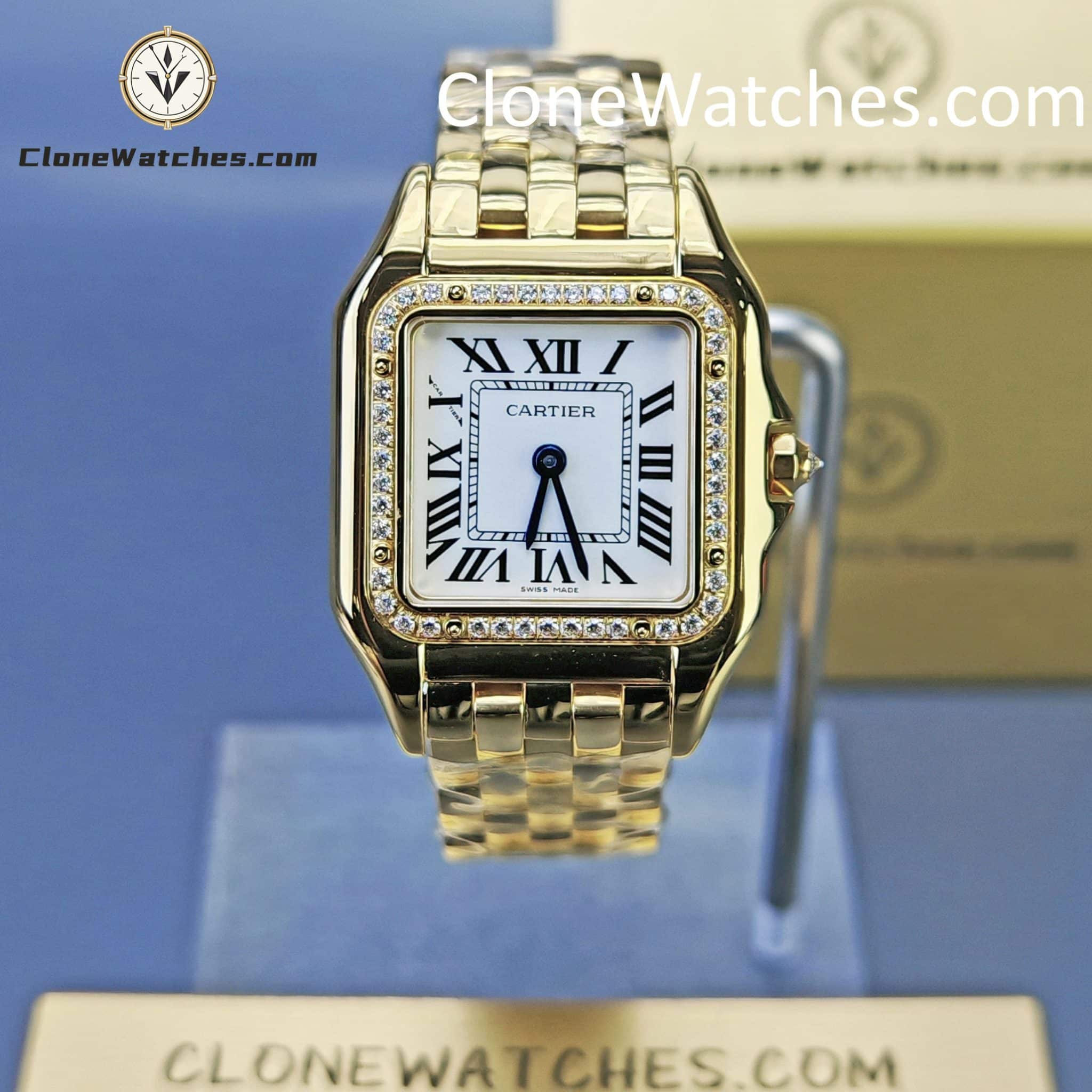 Cartier Super Clone Watches 1:1 PANTHÈRE DE CARTIER White Dial 27mm x36mm WJPN0085