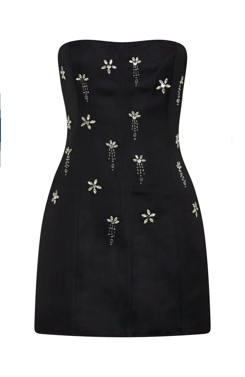 Savage Lust Strapless Mini Dress Black