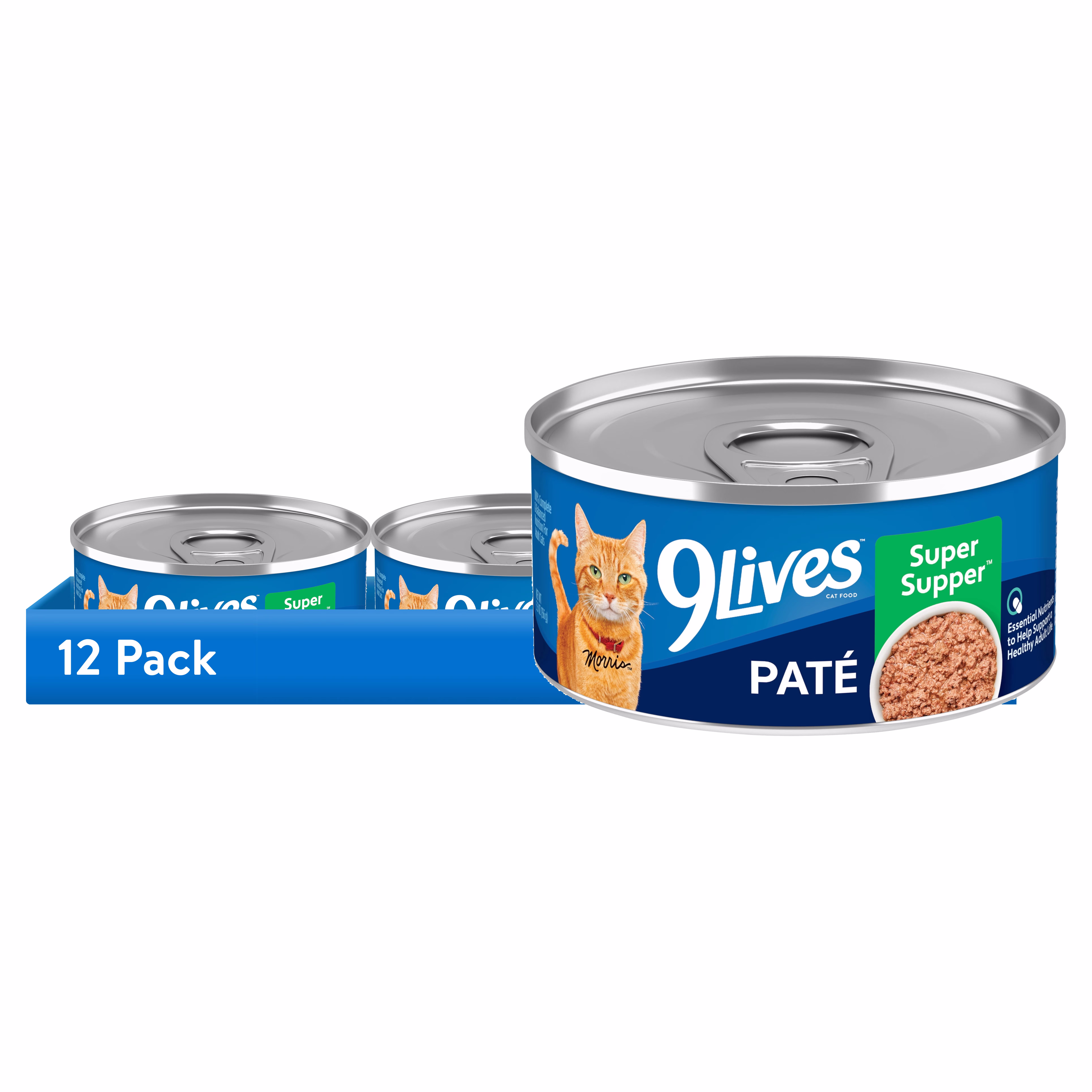 9Lives Super Supper Paté Wet Cat Food with Real Fish and Chicken, 5.5 oz Can