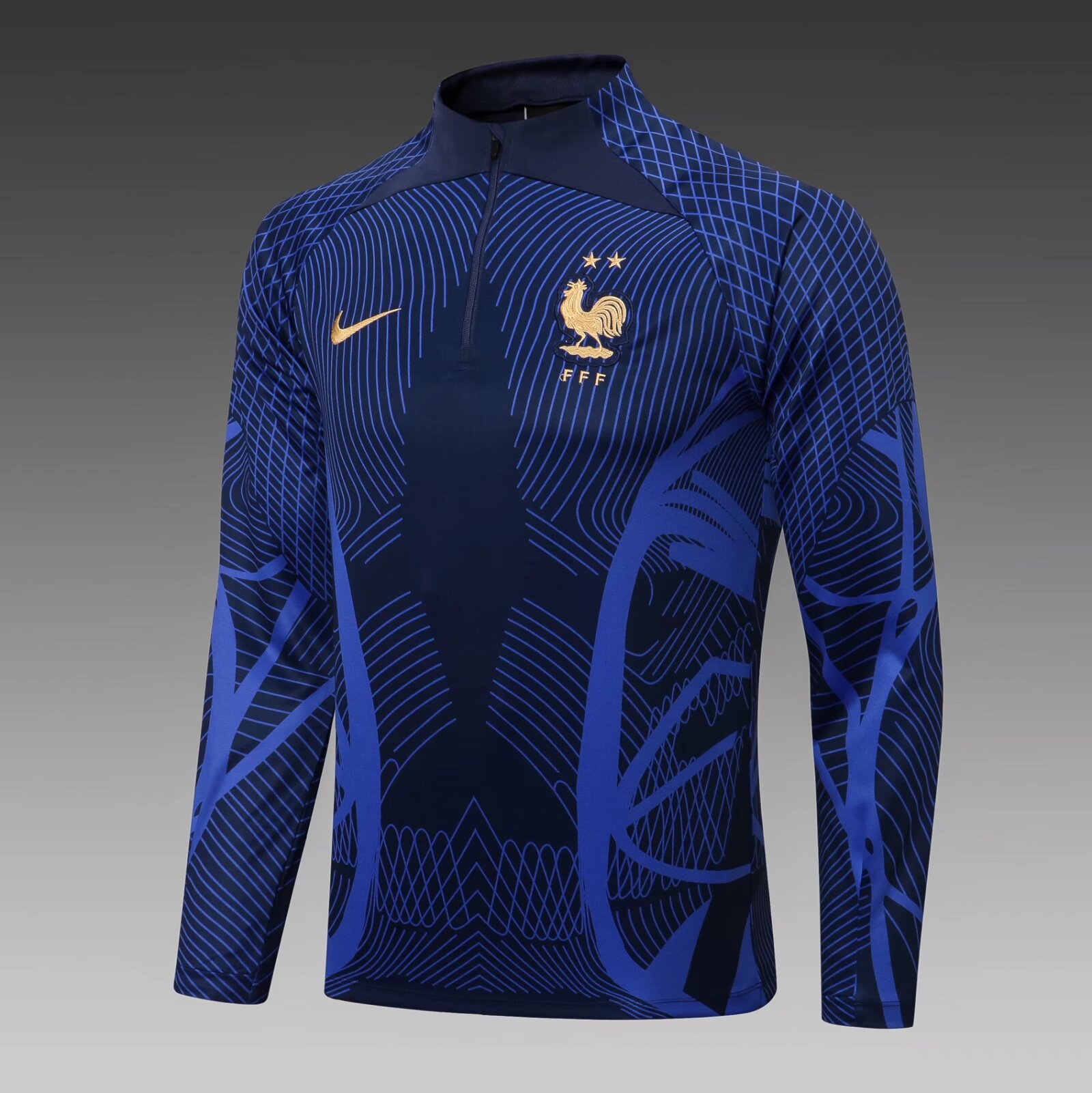 2022/2023 France half-pull training suit blue football shirt suit