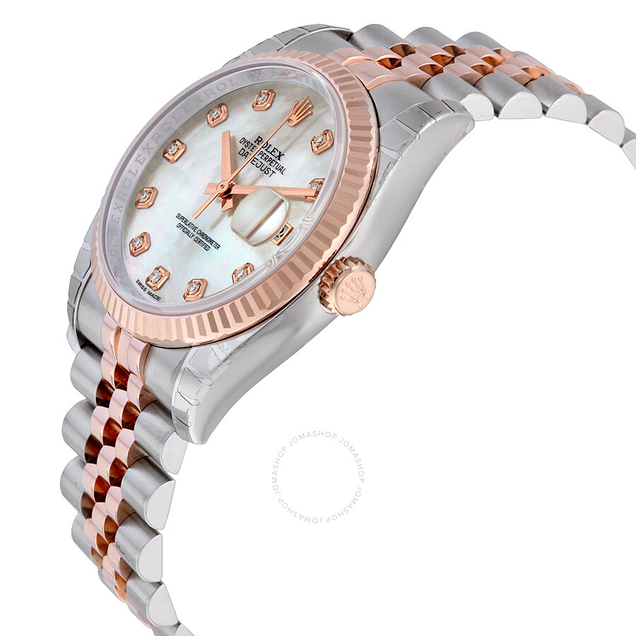 Rolex Oyster Perpetual Datejust 36 Mother of Pearl Dial Stainless Steel and 18K Everose Gold Jubilee Bracelet Automatic Men s Watch 116231MDJ（Lifetime free warranty+90-days replacement service & Refund!.）