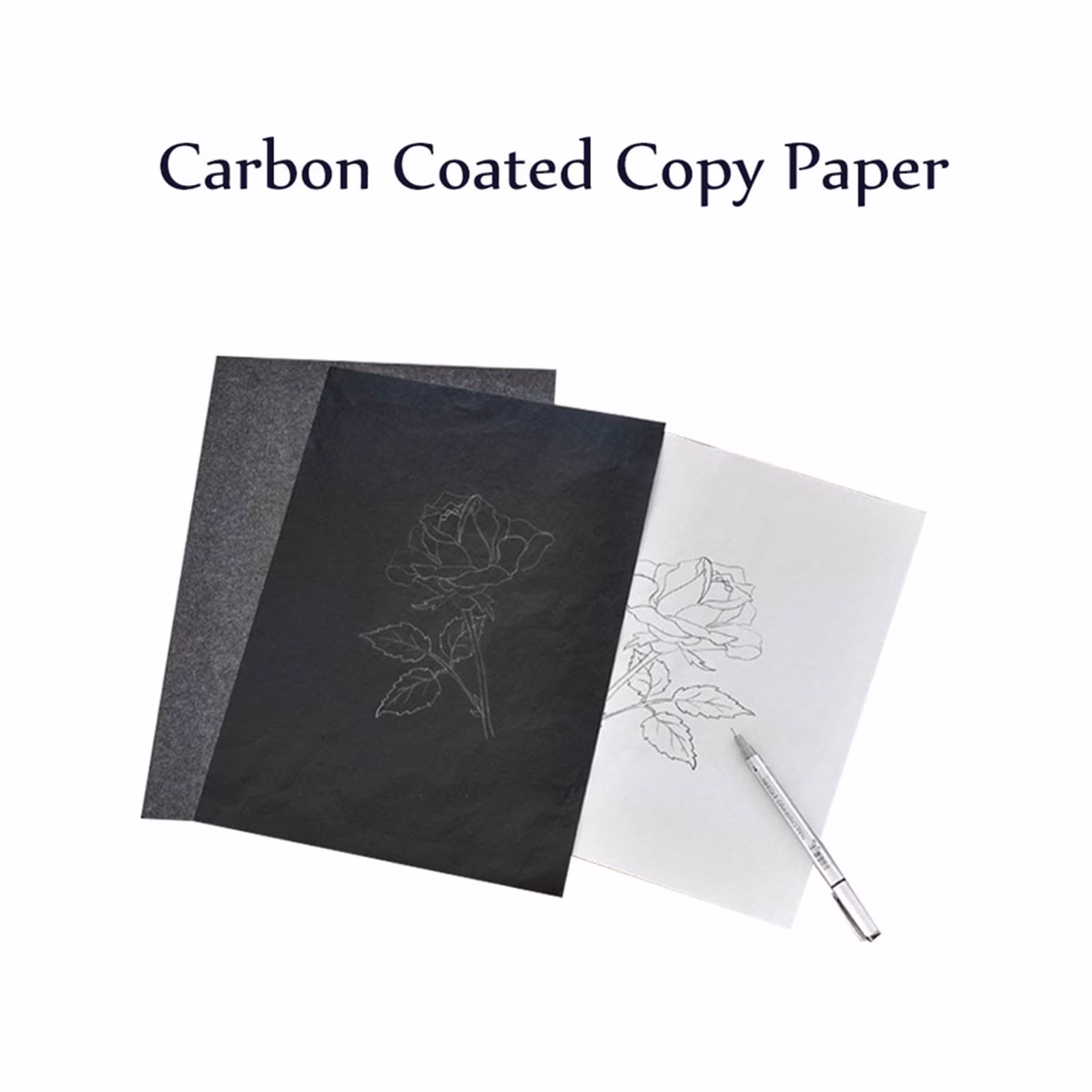 Darzheoy 50 Sheets Carbon Papers for Tracing, Graphite Paper Transfer Tracing Paper for DIY Woodworking, Paper, Canvas and Other Art Craft Surfaces