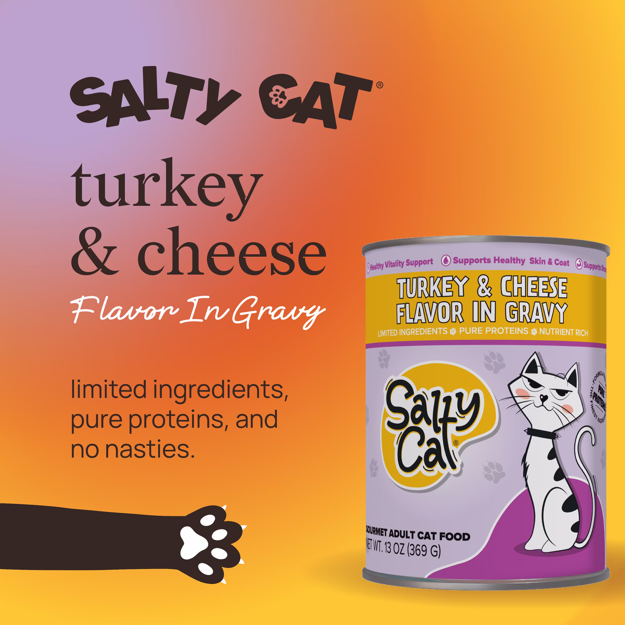 Salty Cat Turkey and Cheese Flavor in Gravy 13 oz