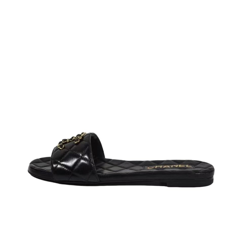 Chanel Lambskin Fashion Flat Sandals Slide