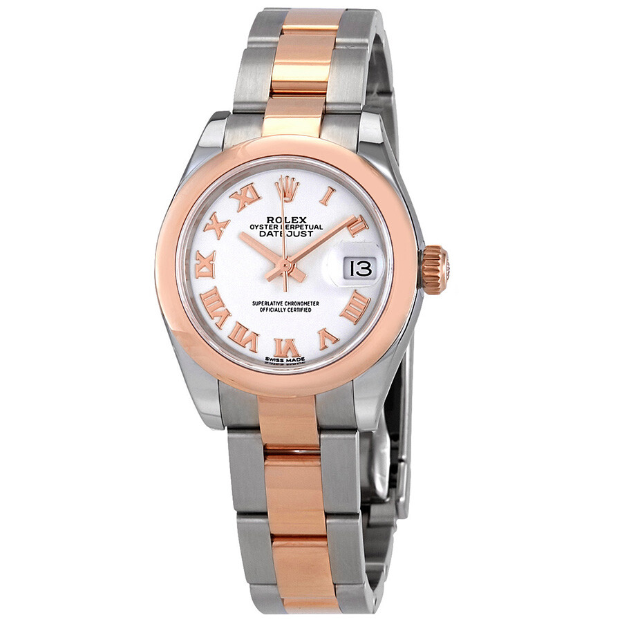 Rolex Lady-Datejust 28 White Dial Automatic Steel and 18kt Everose Gold Oyster Watch 279161WRO（Lifetime free warranty+90-days replacement service & Refund!.）