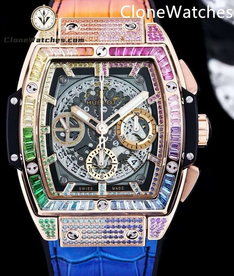 Hublot Super Clone Watches 1:1 Spirit of Big Bang Rose Gold Rainbow 642.NX.0170.RX.1704