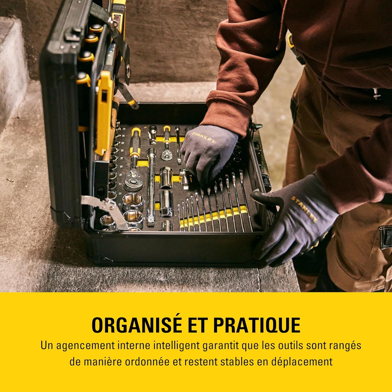 Valise maintenance 142 pièces outils serrage vissage coupe mesure