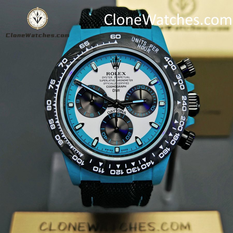Modified Super Clone Watches 1:1 DiW Rolex Daytona Quartz Fiber CELESTE INVERT
