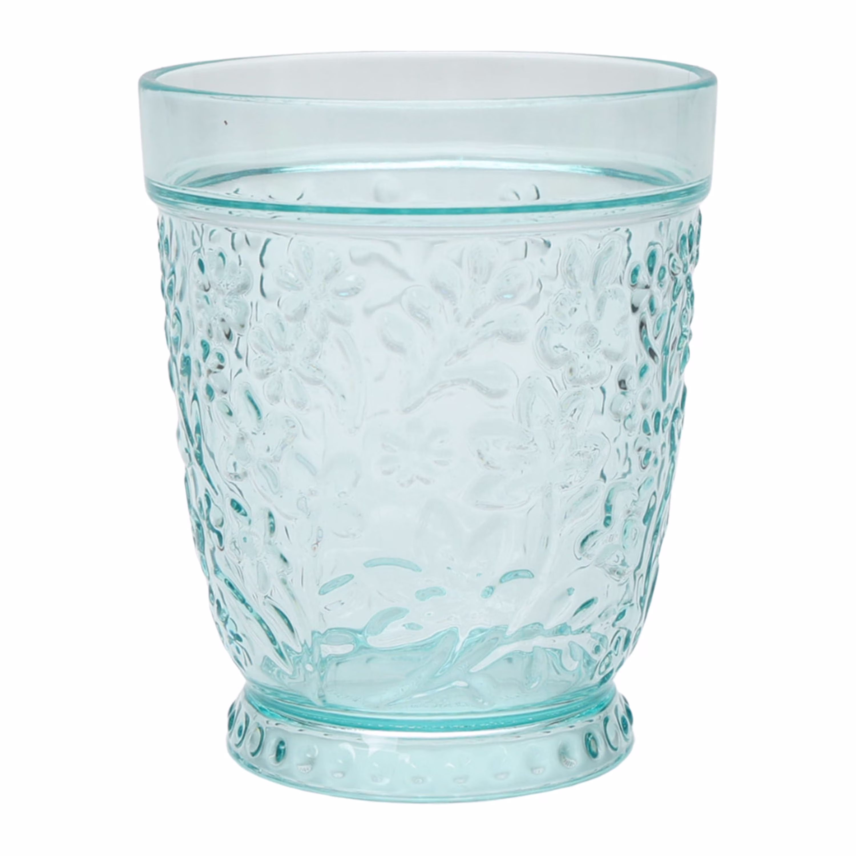 (2 pack) The Pioneer Woman Ditsy 16 oz Embossed Tritan Plastic Tumbler, Teal