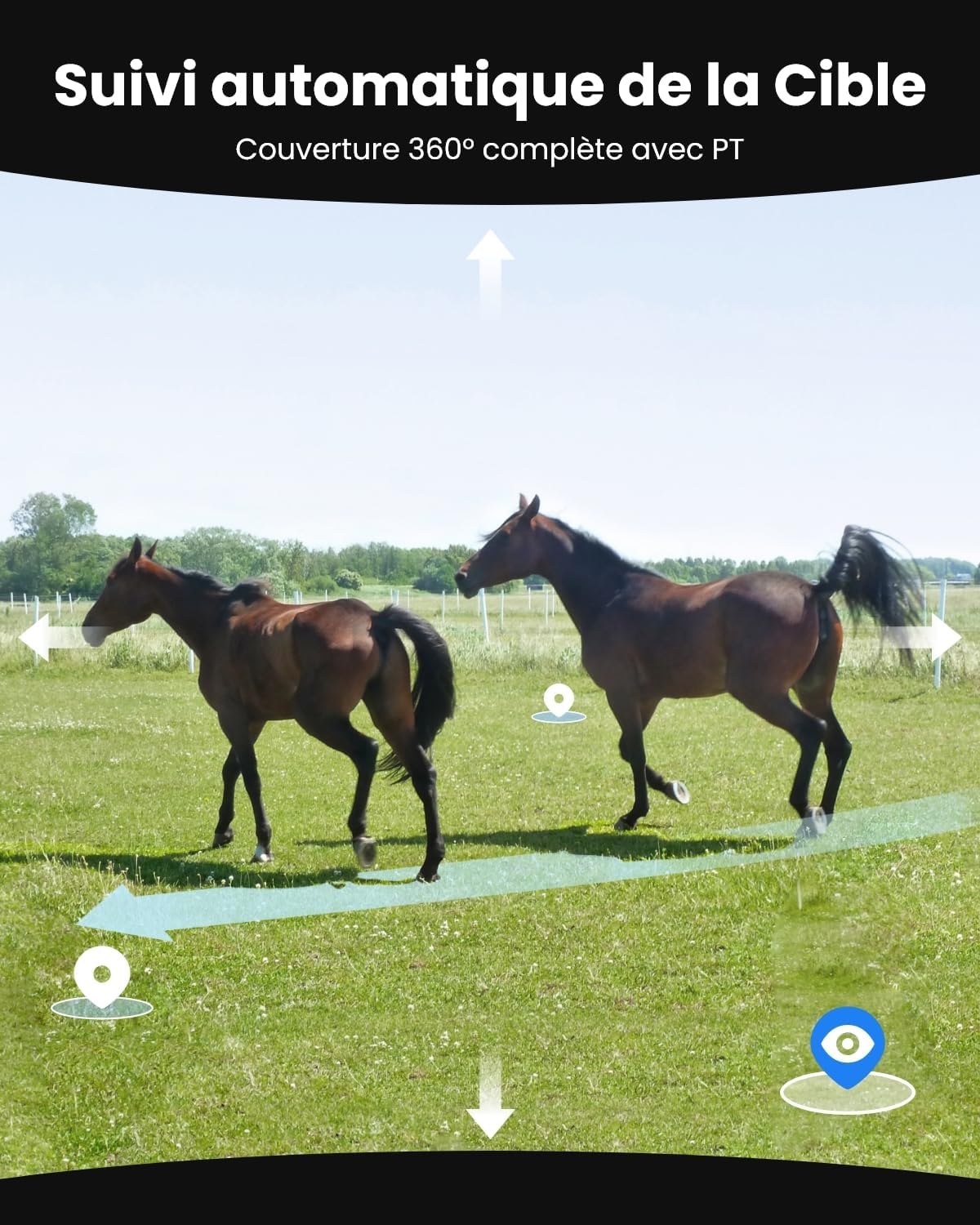Caméra surveillance 4K double objectif 4G LTE PTZ zoom 6X panneau solaire