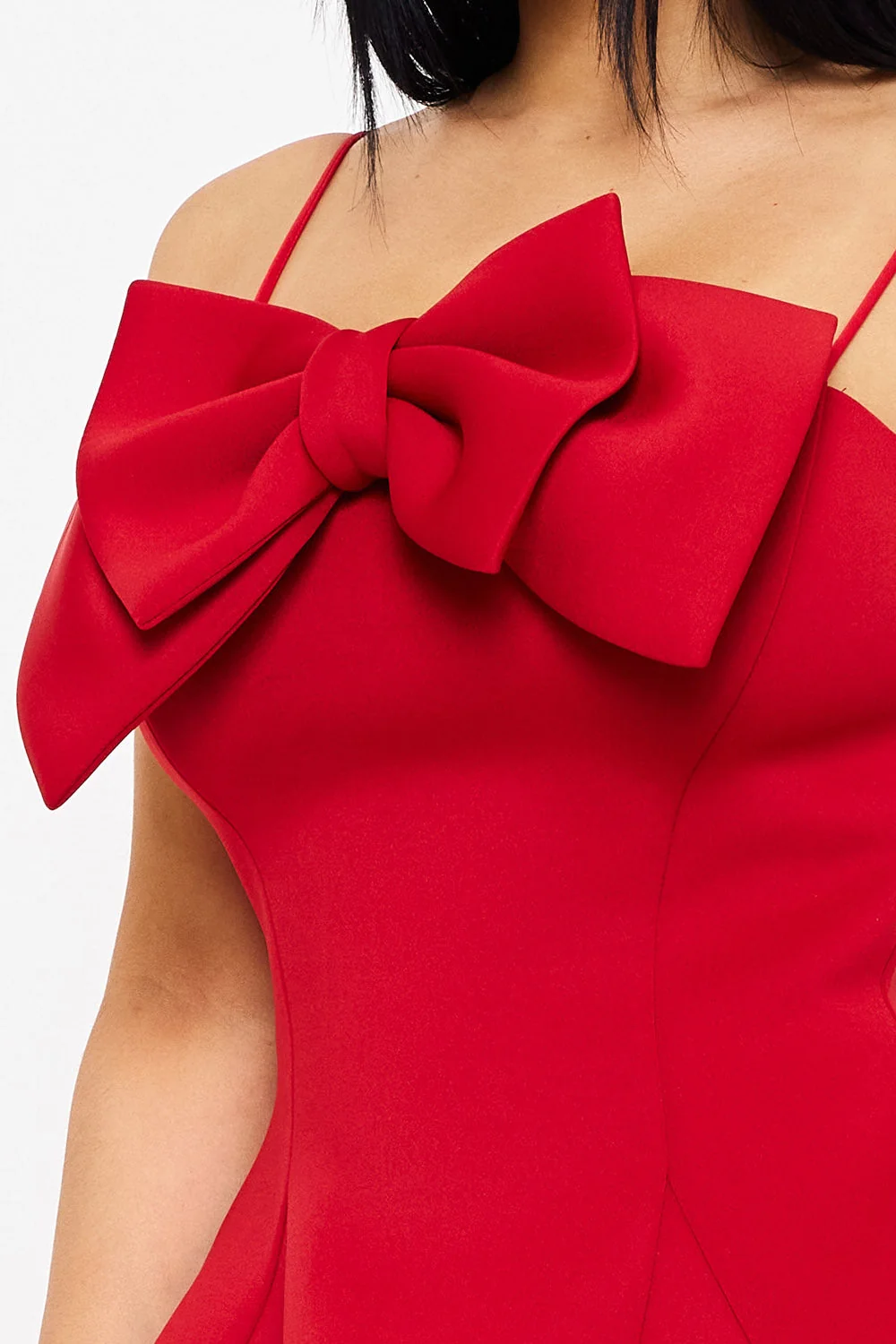 Symphony Dress - Super Techno Bow Front Mini Dress