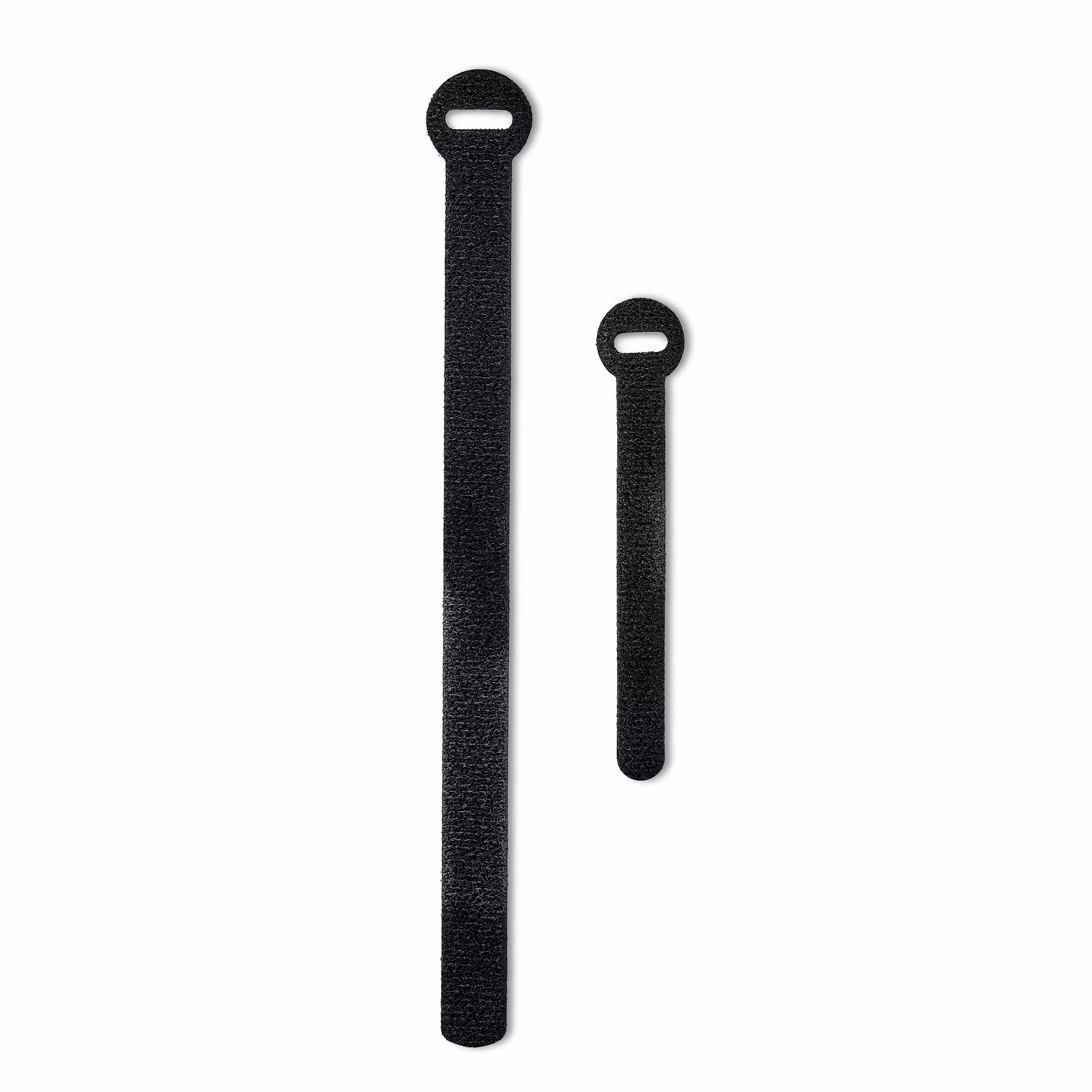 Hyper Tough 4IN and 8IN Hook & Loop Straps, Black, 20 Count