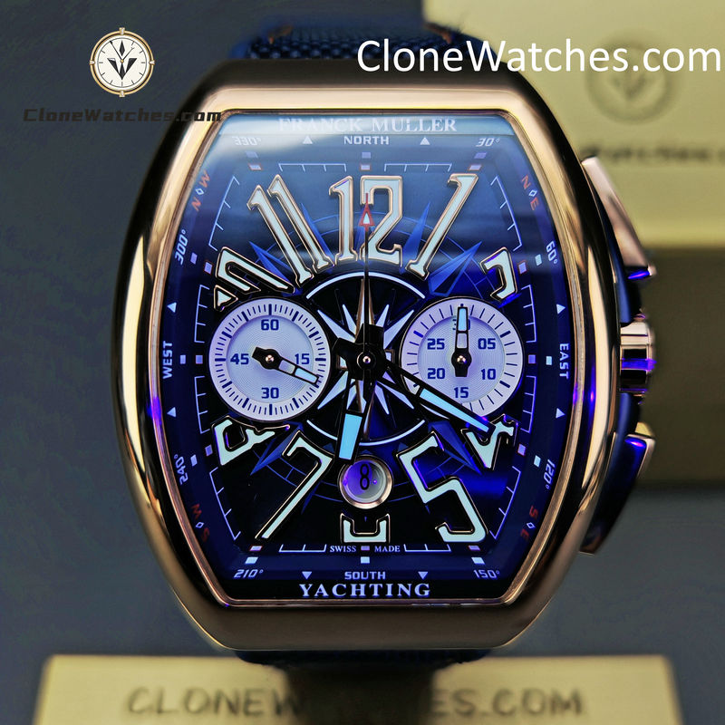 Franck Muller Super Clone Watches 1:1 V45 Blue Dial Yachting
