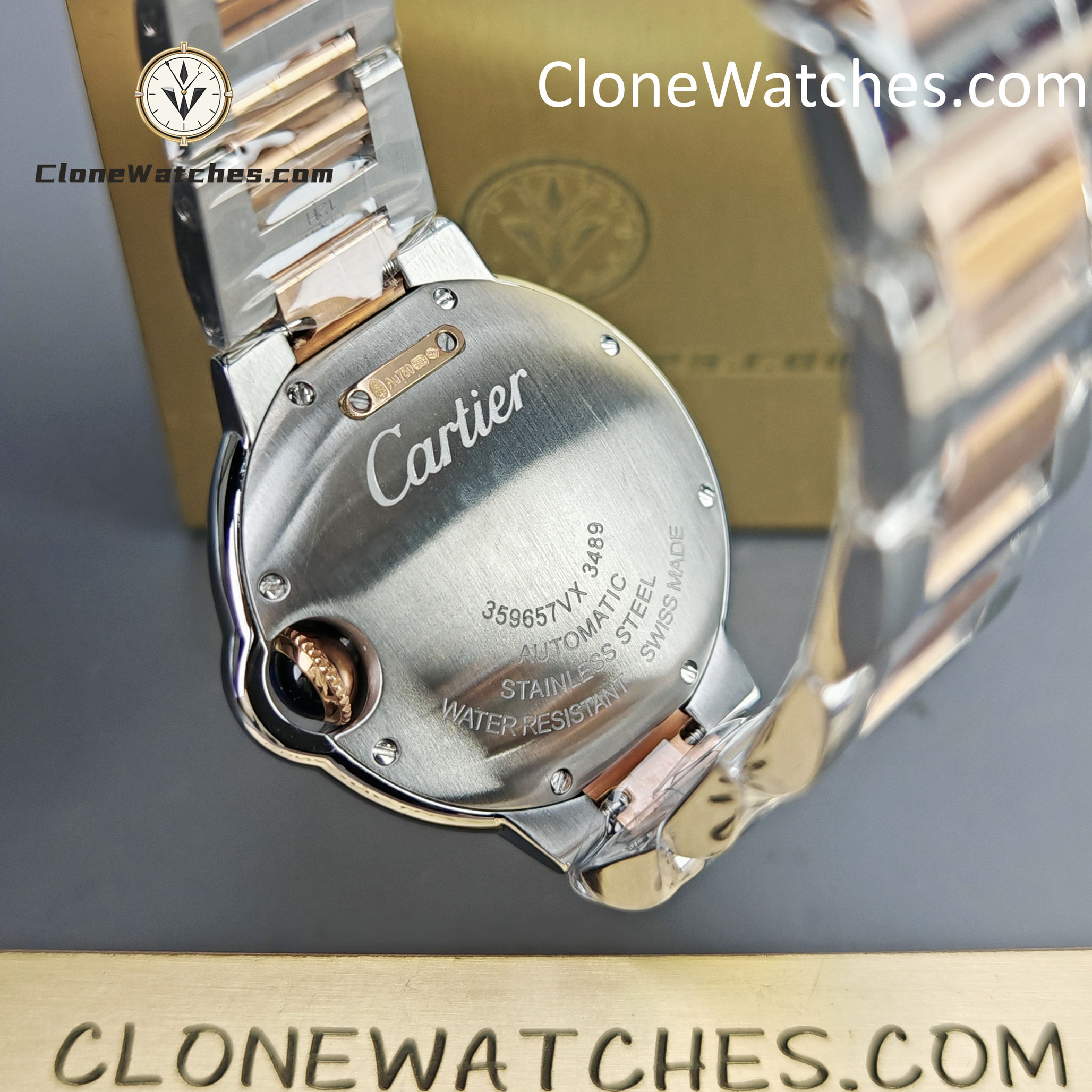 Cartier Super Clone Watches 1:1 Ballon Bleu de W2BB0037 Silver Dial Gold Bezel 33mm