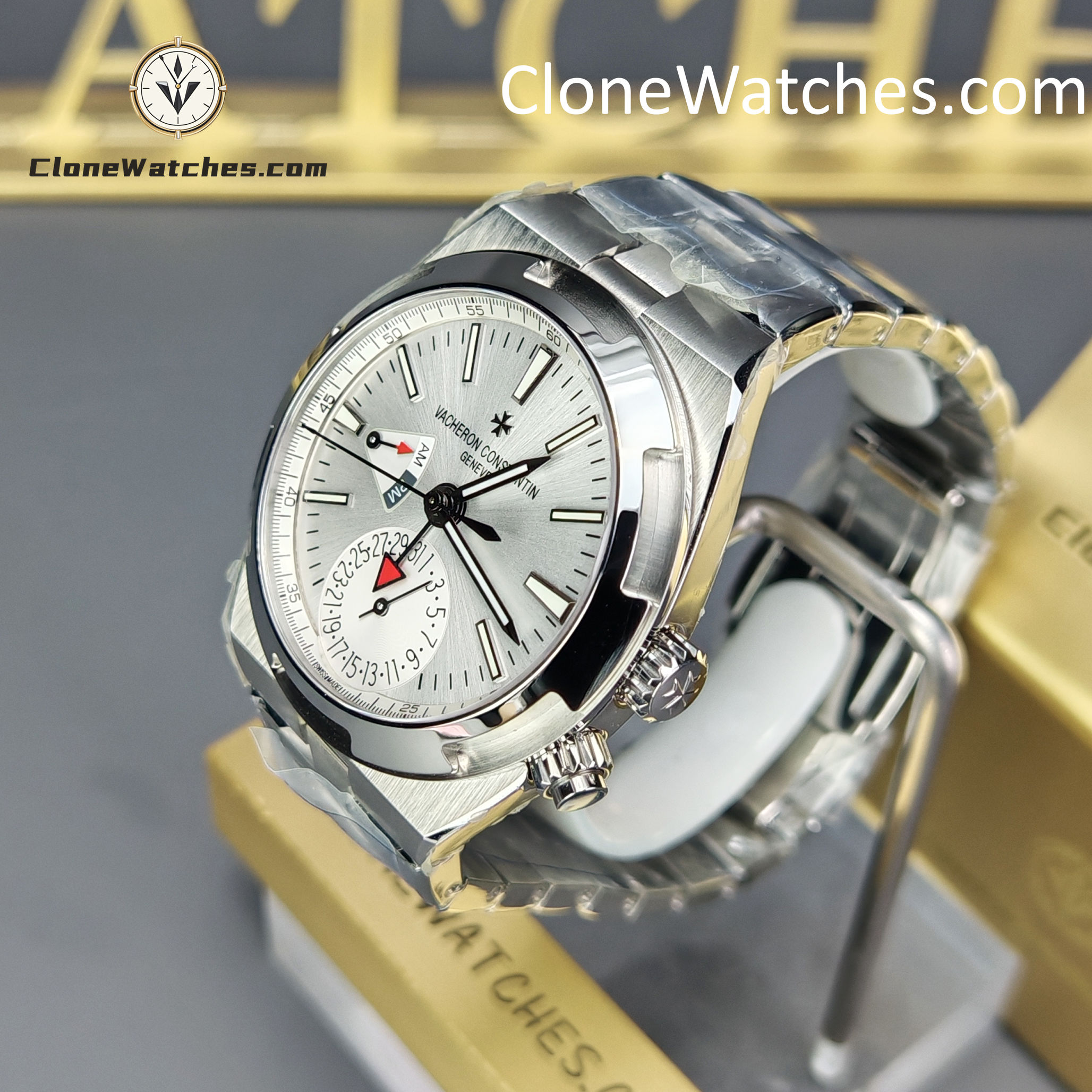 Vacheron Constantin Super Clone Watches 1:1 Overseas Dual Time 7920V/210A-B333 White Dial