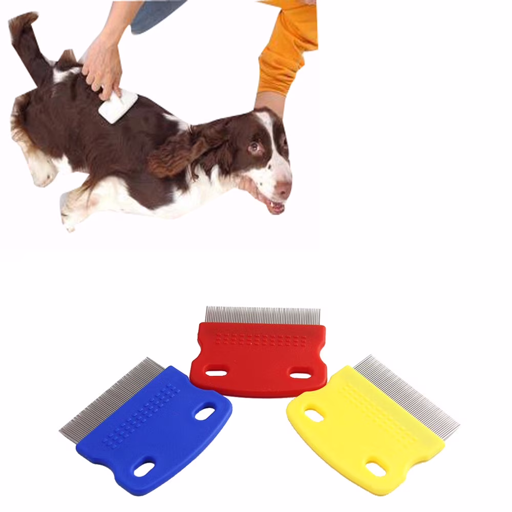 Shldybc Pet Hair Grooming Comb Flea Shedding Brush Puppy Dog Stainless Comb, Dog Puppy Grooming Steel Small Fine Toothed Pet Flea Comb