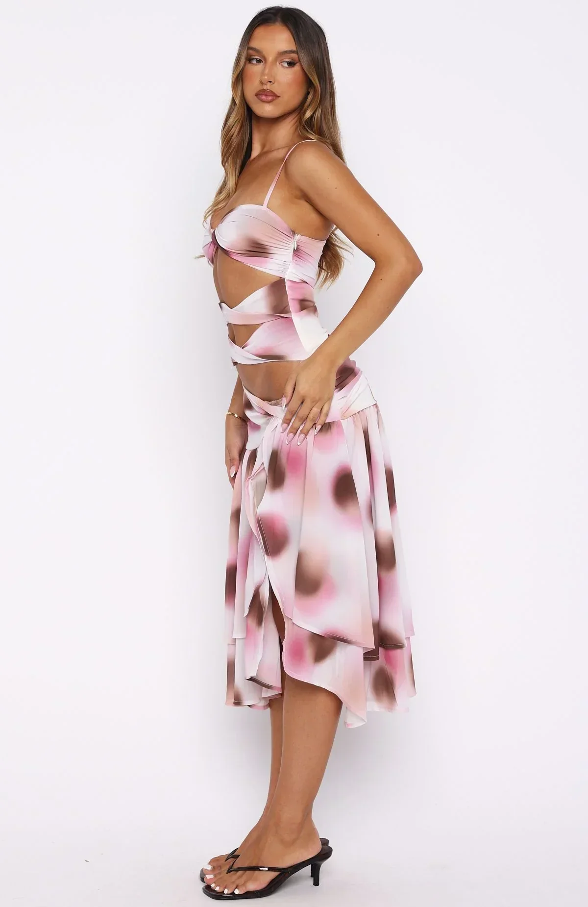 Dancing In Greece Midi Dress Neopolitana Sundae