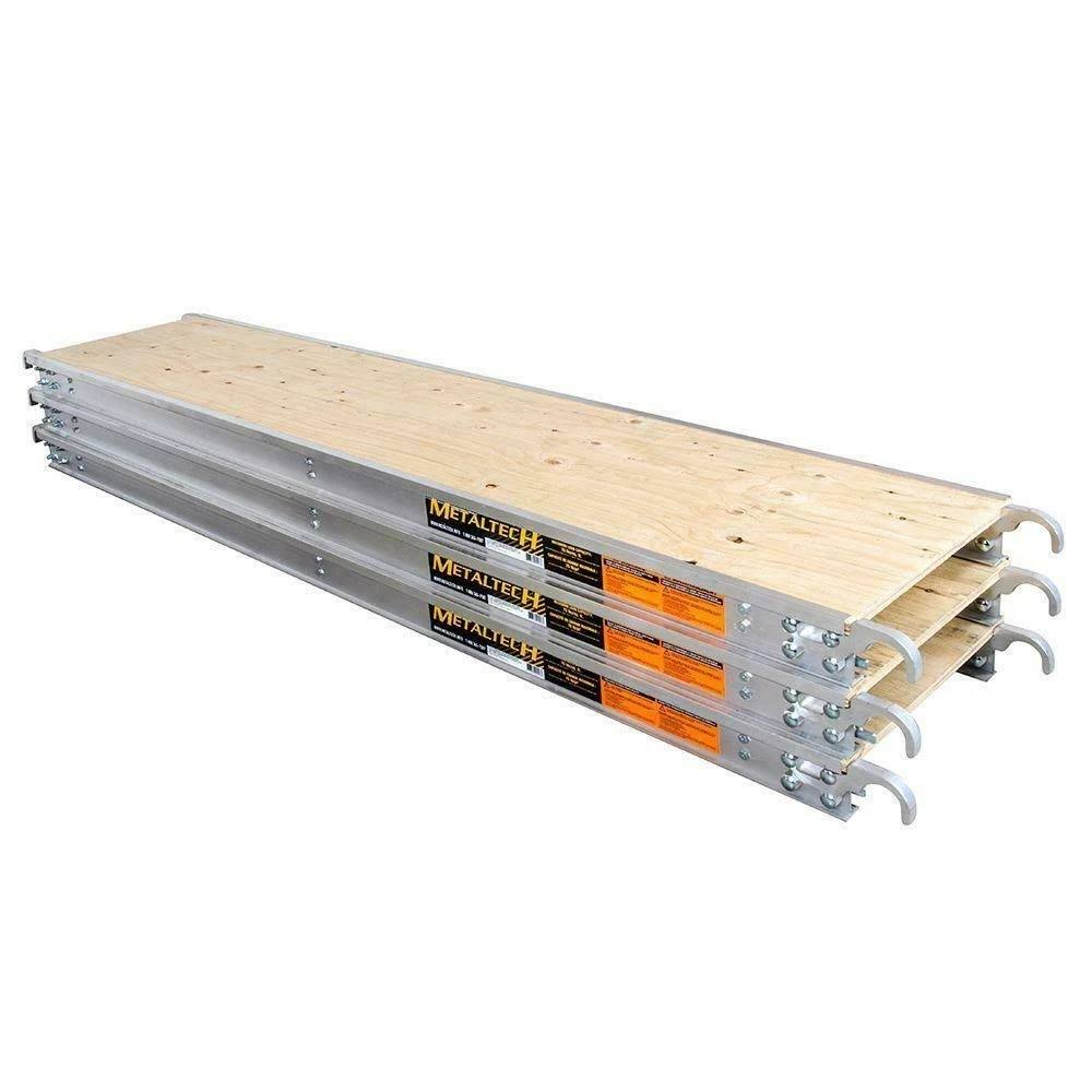 Metaltech 7 ft. x 19 in. Aluminum Scaffold Platform with Plywood Deck (3-Pack)