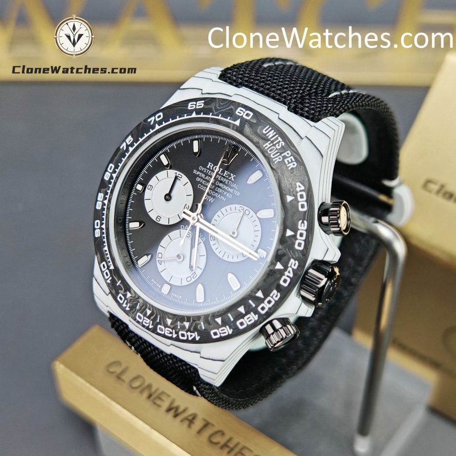 Modified Super Clone Watches 1:1 DiW Rolex Daytona In White Quartz Fiber “IRBIS V2”