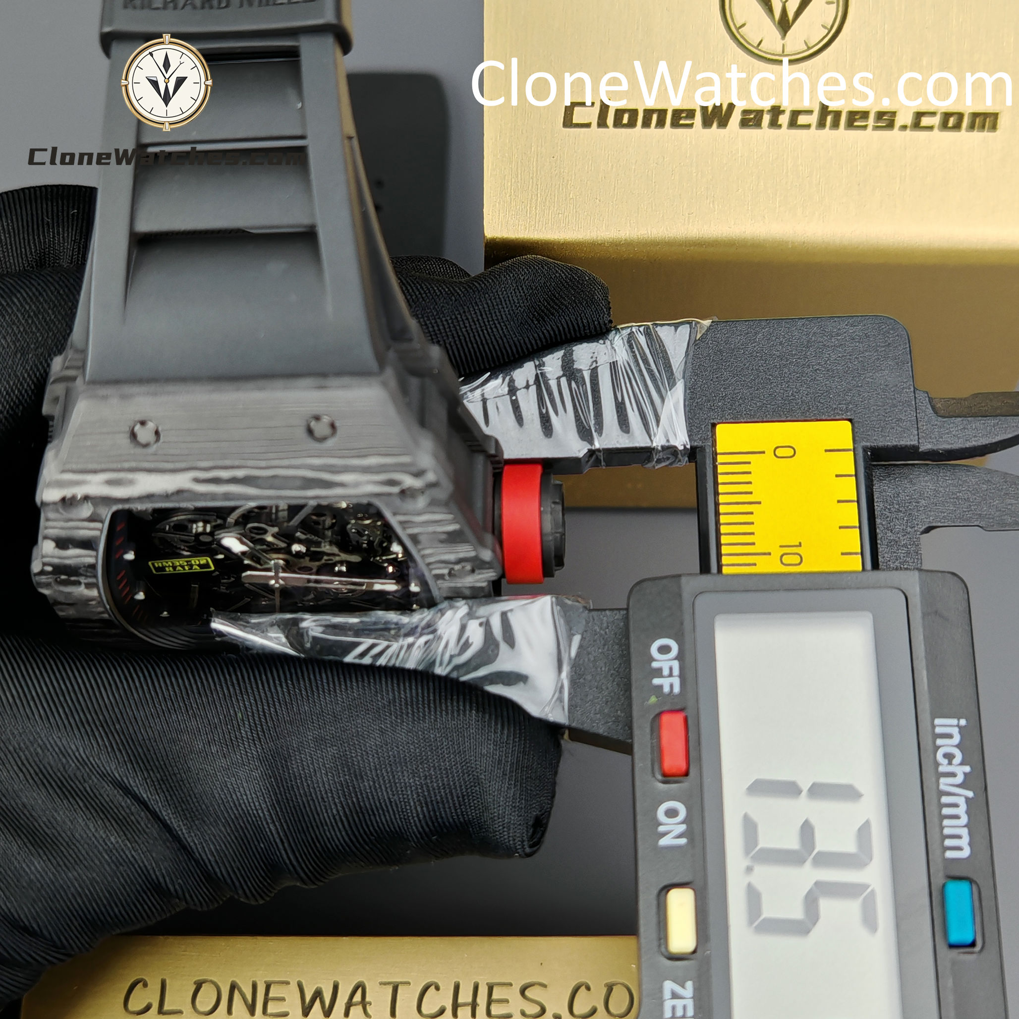 Richard Mille Super Clone Watches 1:1 RM 035 – 02 NTPT Carbon Fiber Black Rubber Strap
