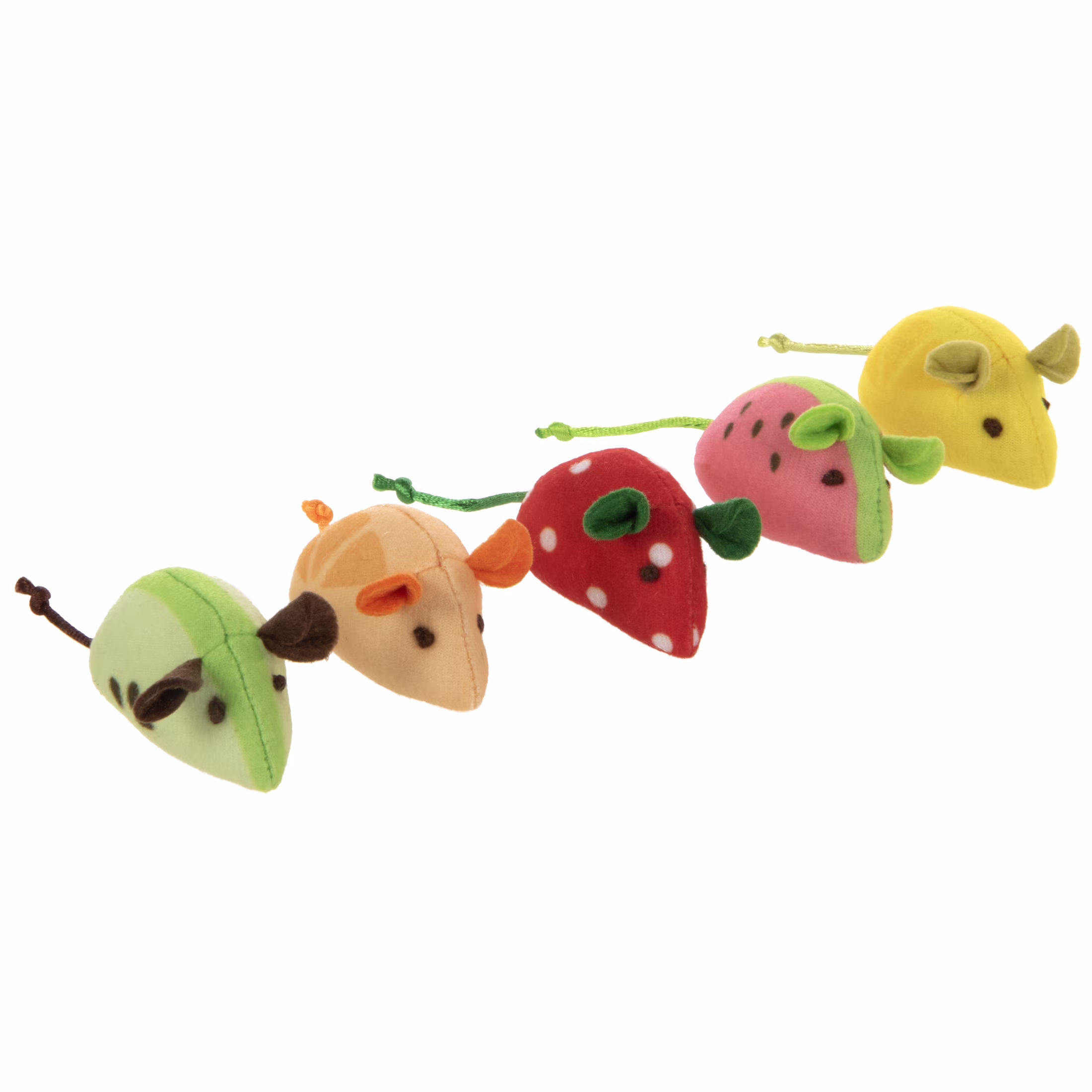 SmartyKat Skitter Slices (Set of 5) Soft Plush Catnip Mice Cat Toys Filled with Pure & Potent Catnip