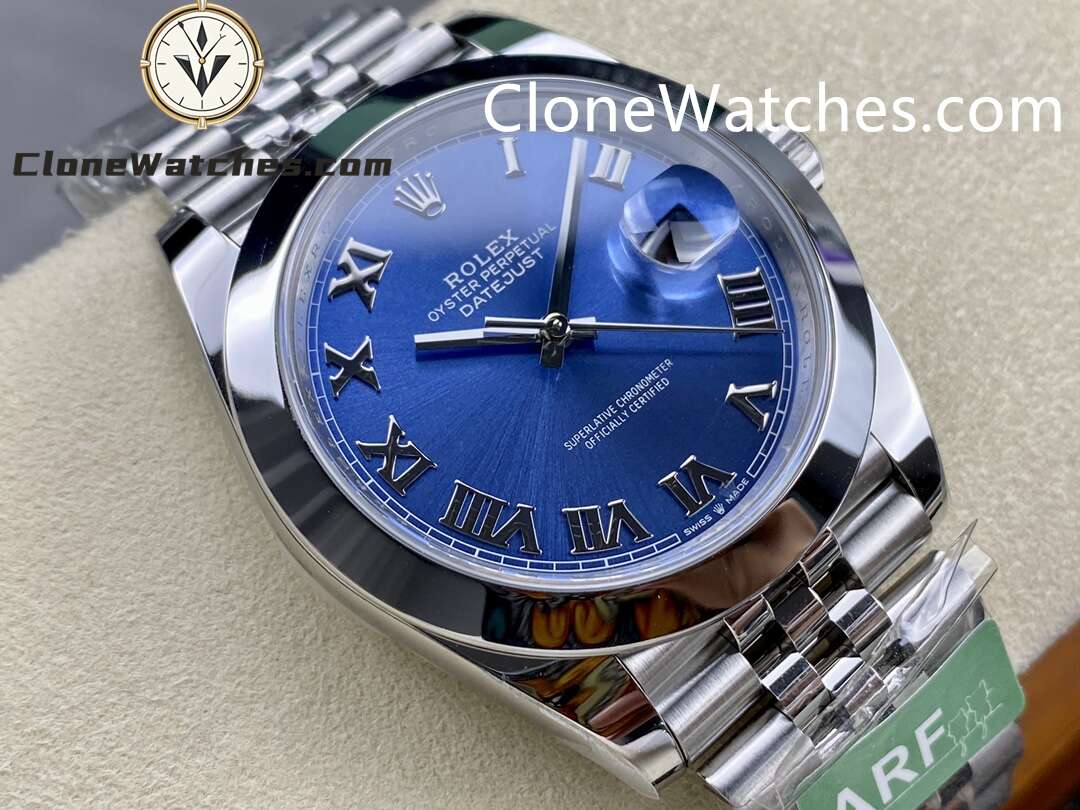 Rolex Super Clone Watches 1:1 DateJust Blue Roman Dial m126300-0018 Jubilee 41MM 3235 Movement