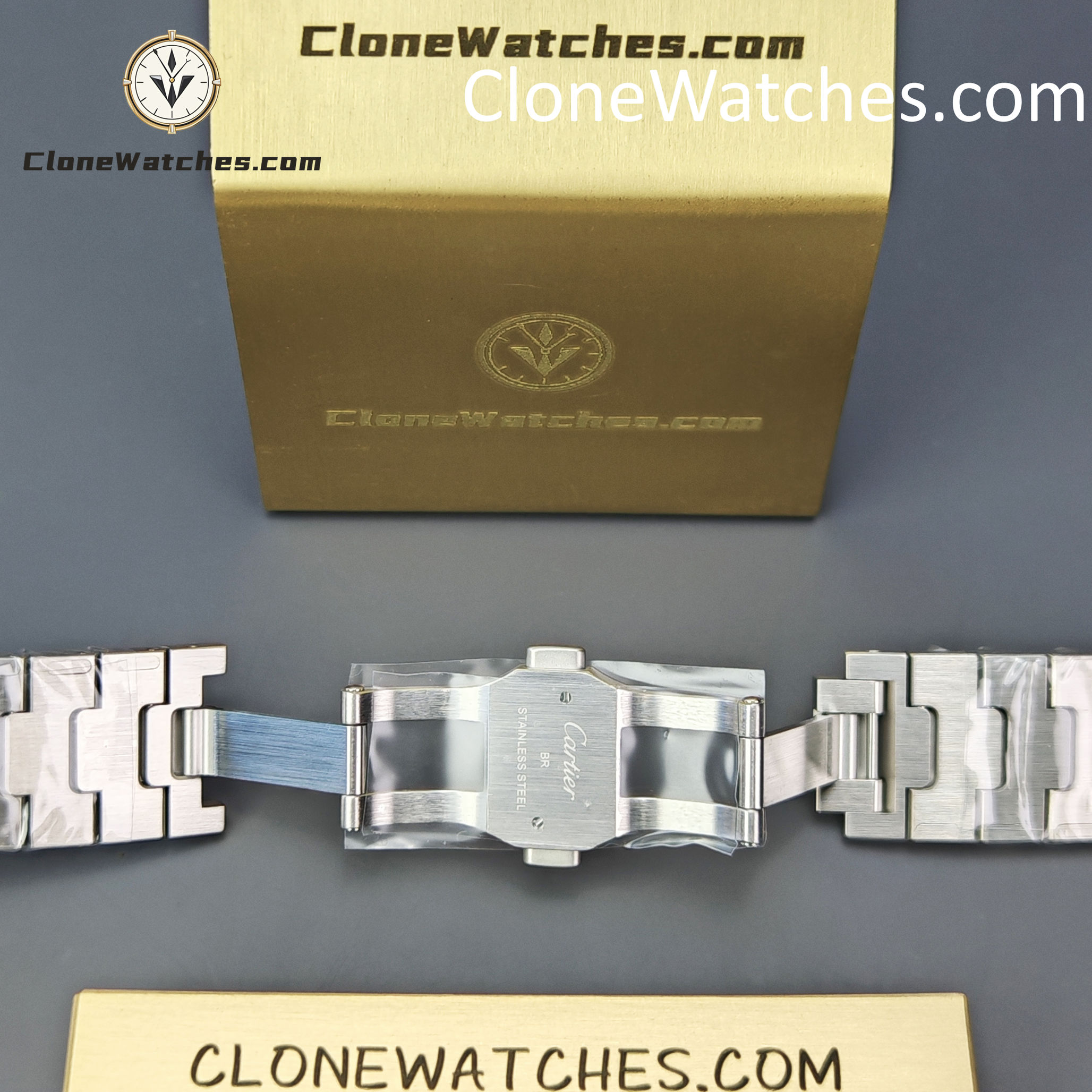 Cartier Super Clone Watches 1:1 Santos Series White Dial 18K gold plated 39.8MM W2SA0009 Steel Strap