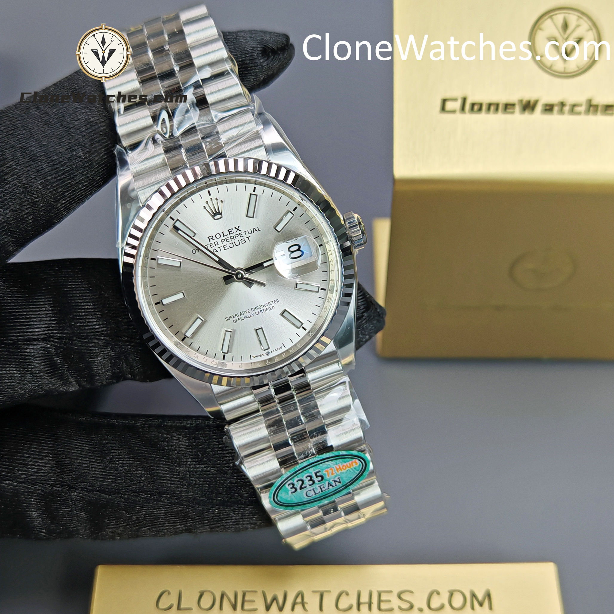 Rolex Super Clone Watches 1:1 DateJust m126234-0013 Silver Dial Jubilee 36MM 3235 Movement