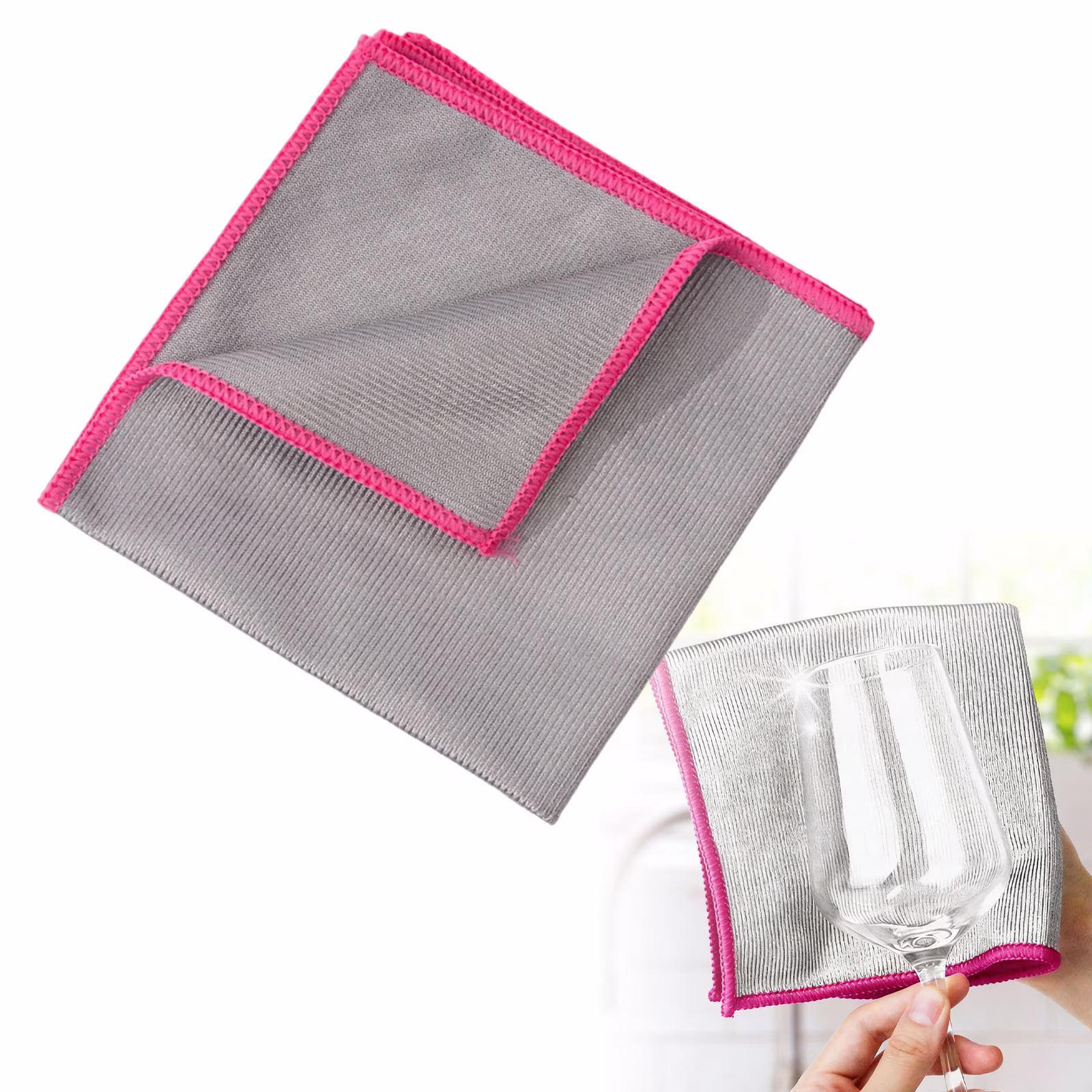 Lint-Free Microfiber Glass Cleaning Cloths (12x12