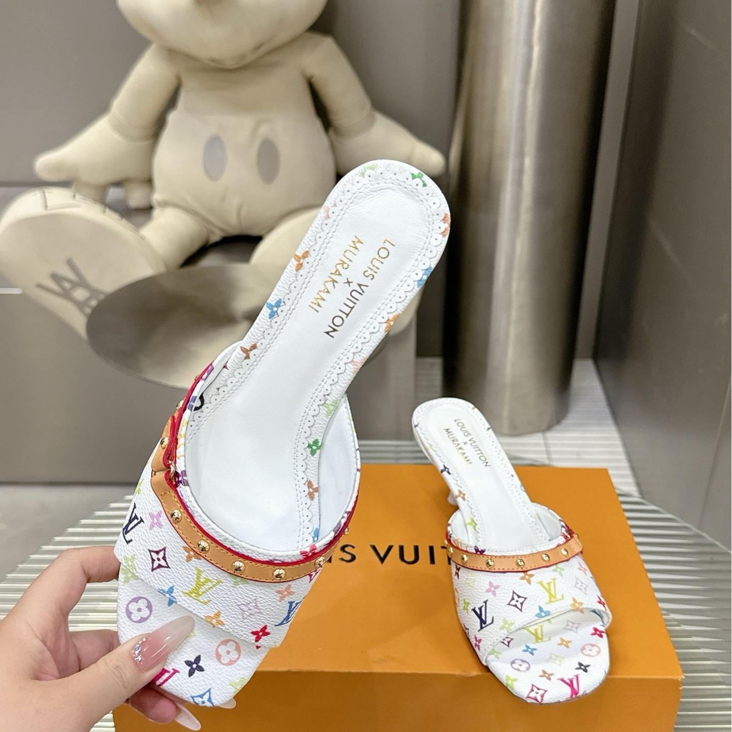 Louis Vuitton LV Takashi Murakami Leather Slippers