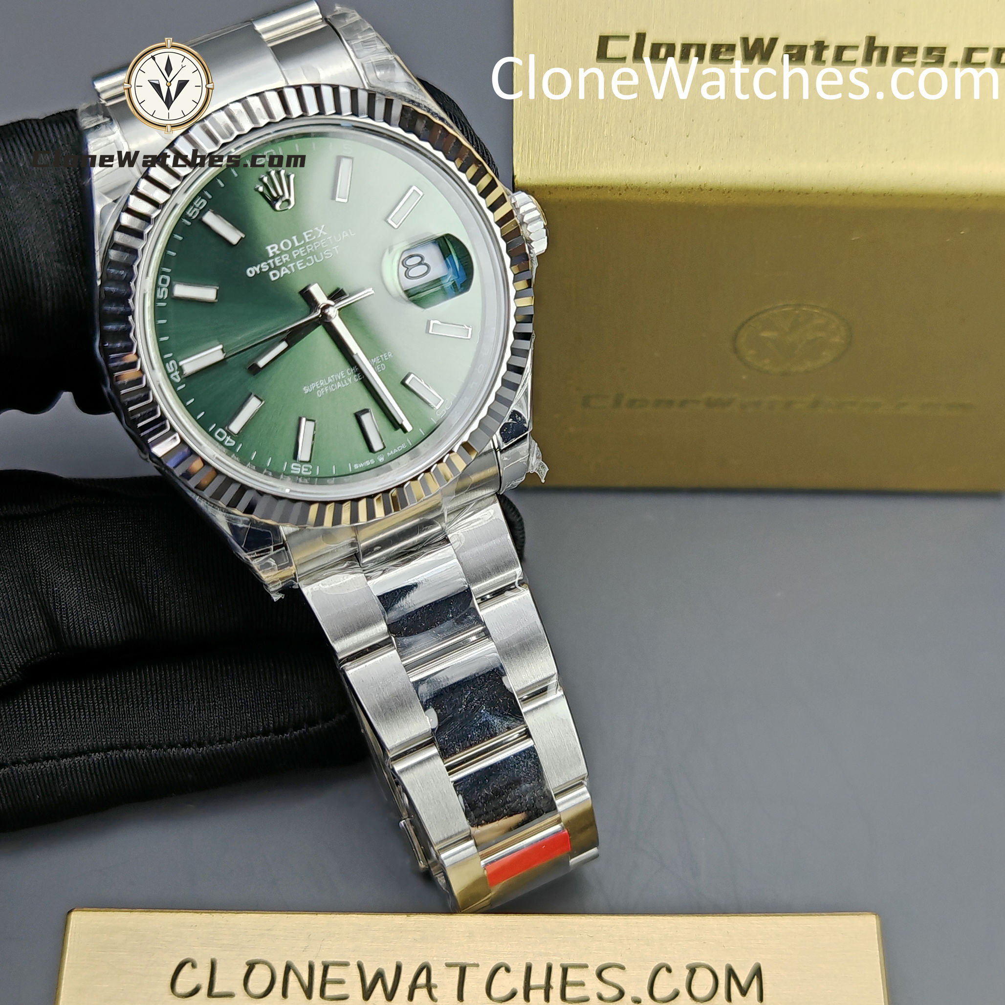 Rolex Super Clone Watches 1:1 DateJust Green Dial m126334-0027 Oyster 41MM 3235 Movement