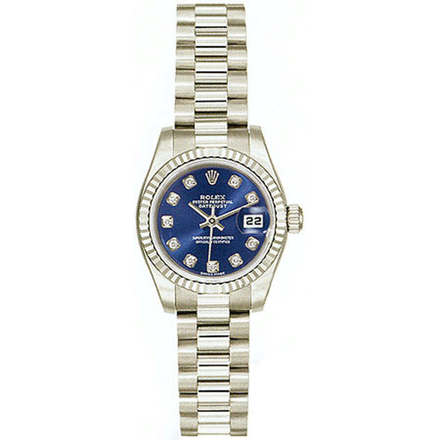 Rolex Lady-Datejust 26 Blue Dial 18K White Gold President Automatic Ladies Watch 179179BLDP（Lifetime free warranty+90-days replacement service & Refund!.）