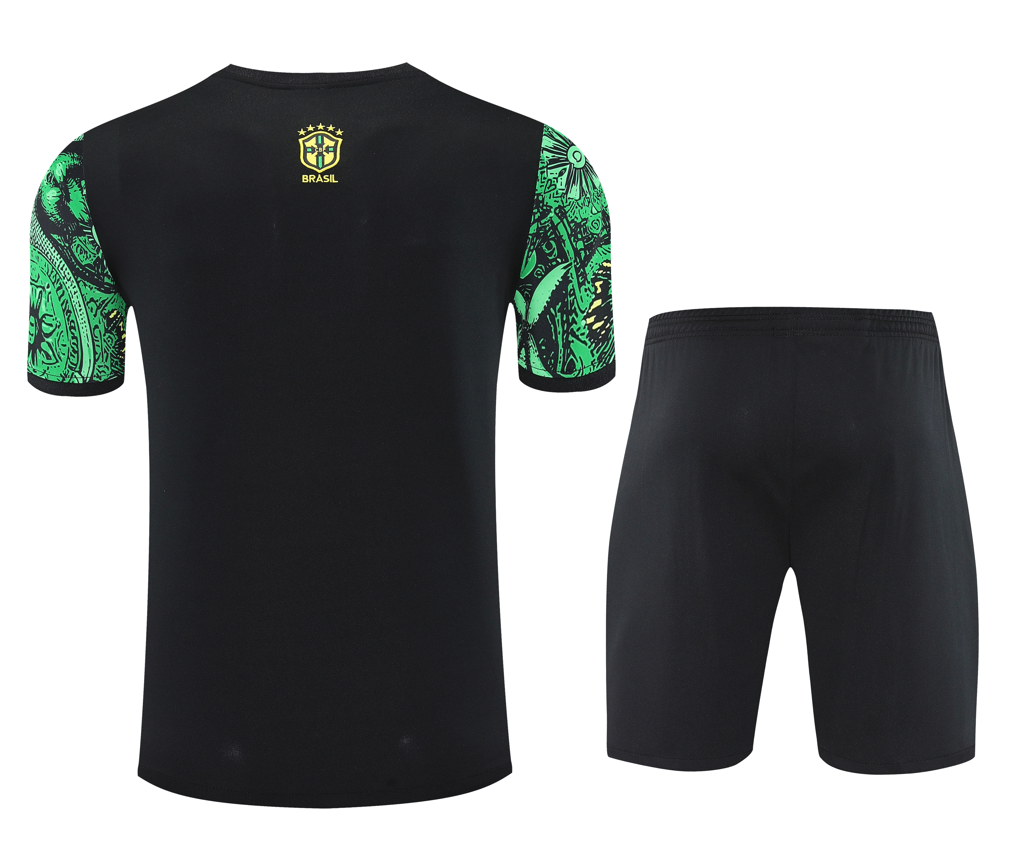 2025-26 Brazil short-sleeved training suit green Jersey - Adult Set
